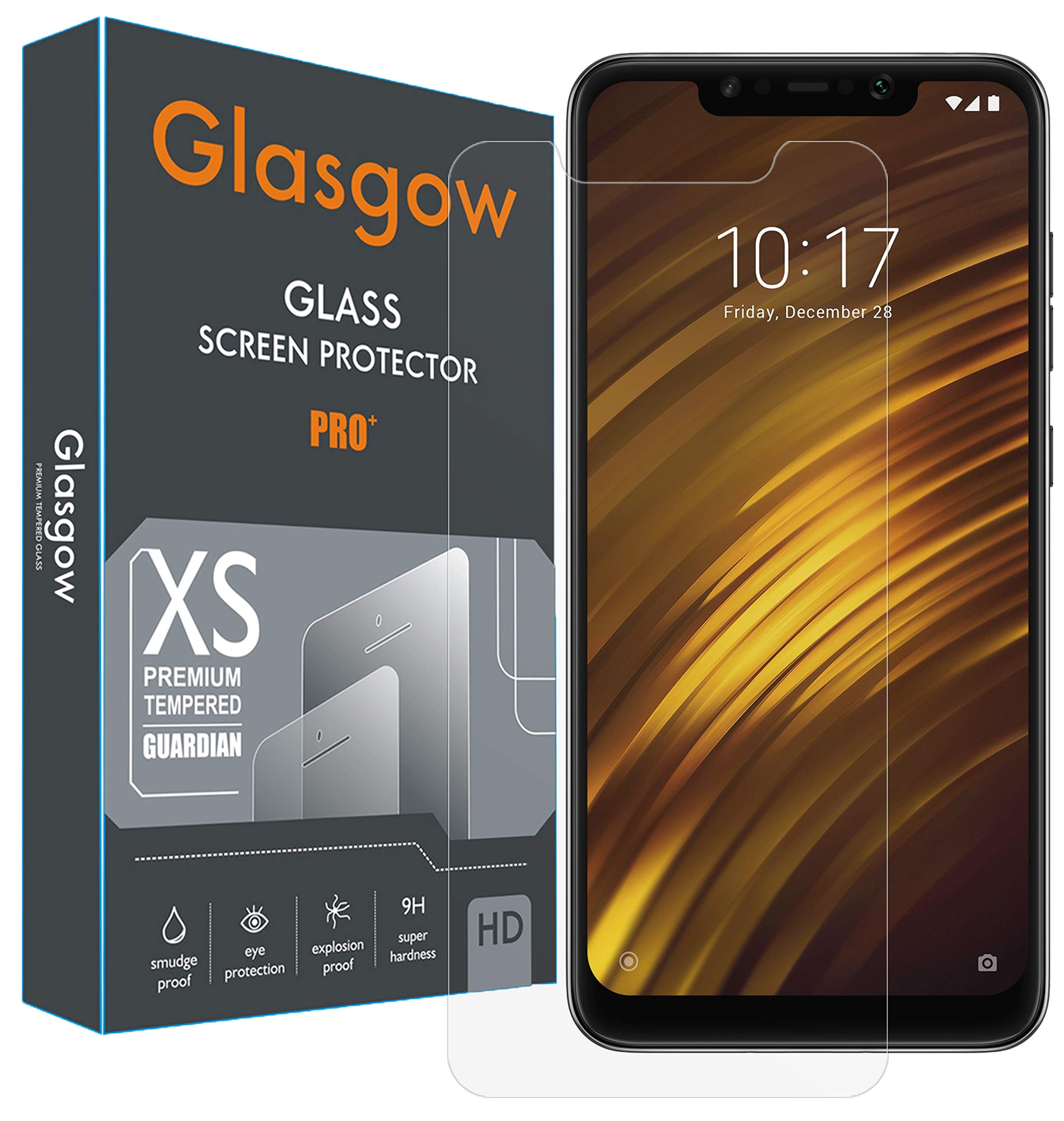 Glasgow Full Protection Tempered Glass for Poco F1 [Anti-Scratch] [Gorilla] [Free Cleaning Kit Included] (B0824R9M6R) Amazon Price History, Amazon Price Tracker