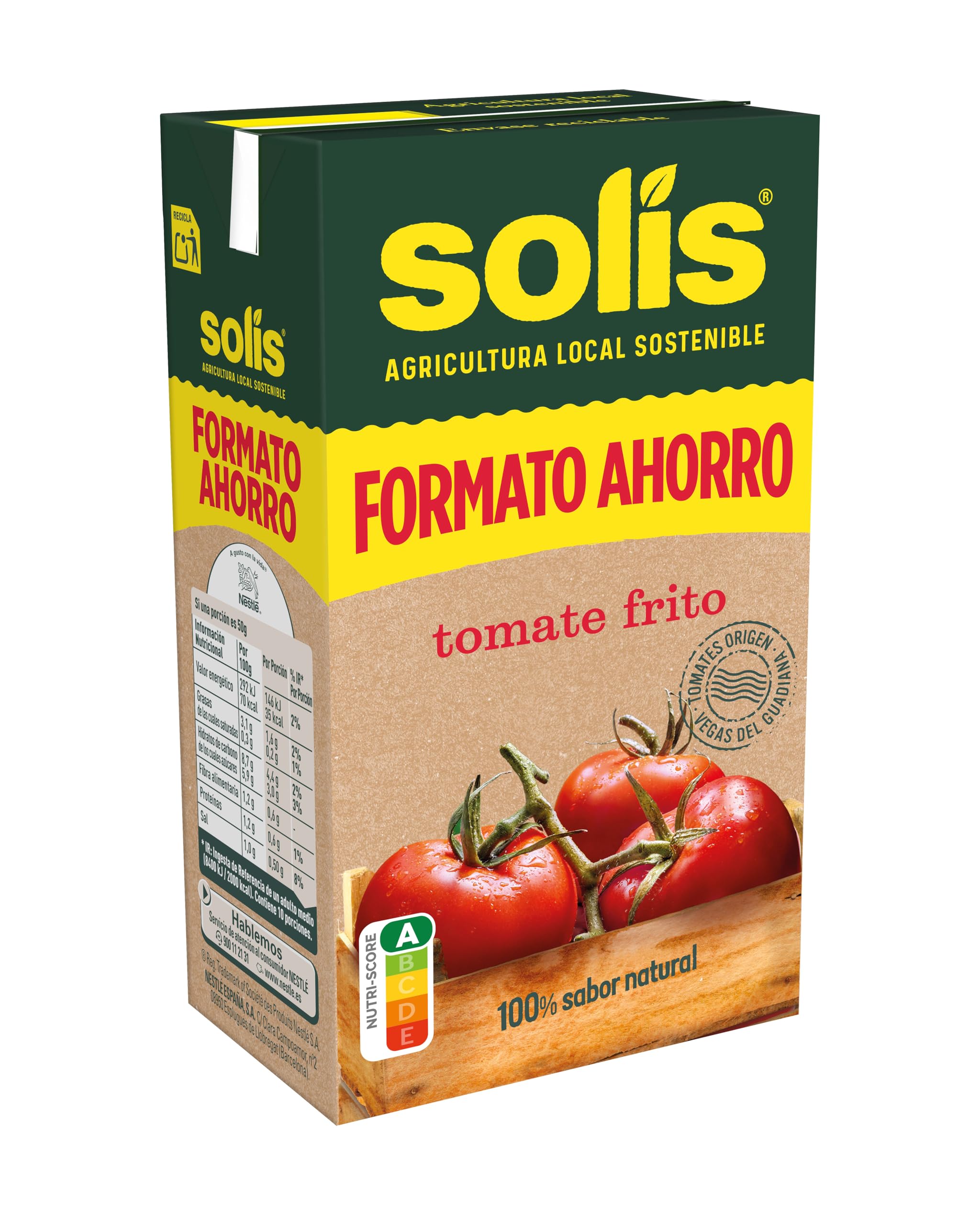Solis Tomate Frito Formato Ahorro Brick 500 g (salsa de tomate)