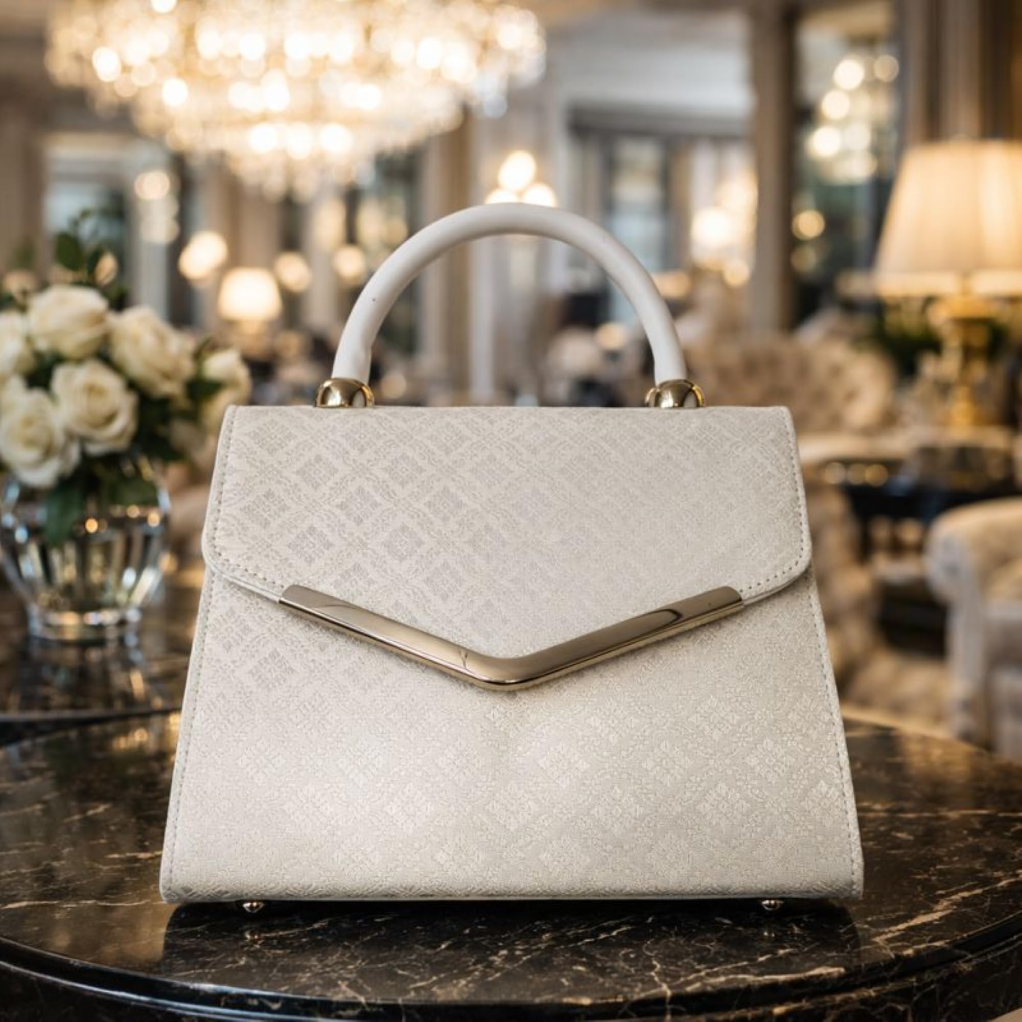 Siam Heritage Borsa Donna in Vera Seta Thailandese