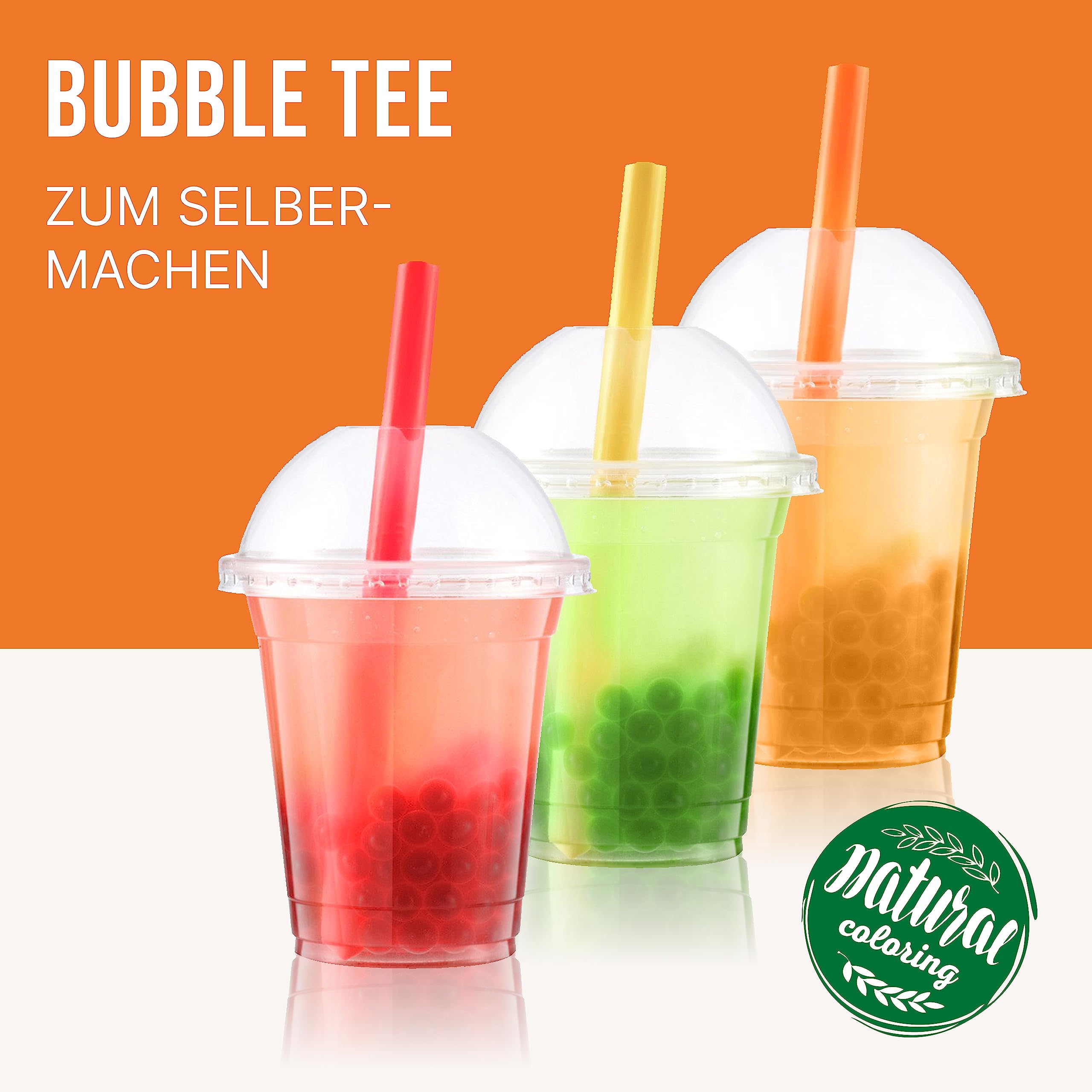 INSPIRE FOOD Bubble Tea Perlen Set Erdbeere Grüner Apfel Pfirsich | 3x450g | Erdbeere, Gr. Apfel, Pfirsich | Tapioka Fruchtperlen und Boba Perlen - 100% vegan und glutenfrei, ohne künstliche Farbstoff