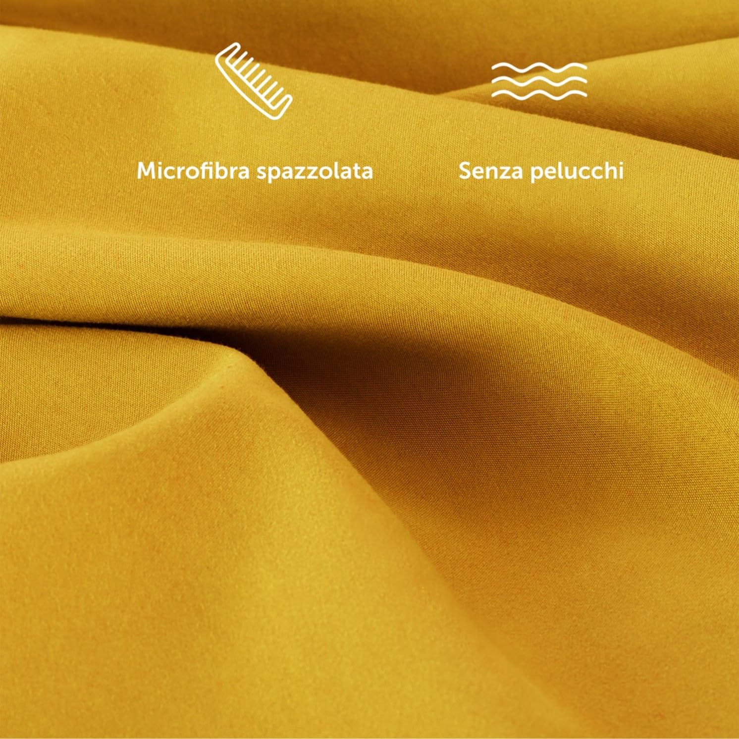 Blumtal Copripiumino Matrimoniale 250x200 e Federe 50x80 - Set di Lenzuola in microfibra extra morbida certificata Oeko-Tex, Set Copripiumino Matrimoniale con 2 Federe - 3 pezzi - Giallo