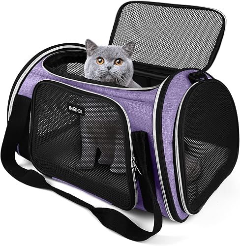 BAGLHER Transportador de viaje para mascotas aprobado por aerolíneas transportador de perros adecuado para gatos y perros pequeños y medianos