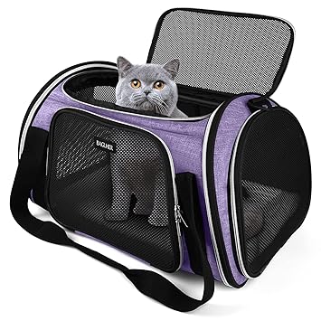 BAGLHER Pet Travel Carrier, Airline Approved Cat Carriers, Dog Carrier,Suitable for Small and Medium-Sized Cats and Dogs Pet Soft Carrier, Suitable for Travel, Hiking, and Outdoor Use. Purple