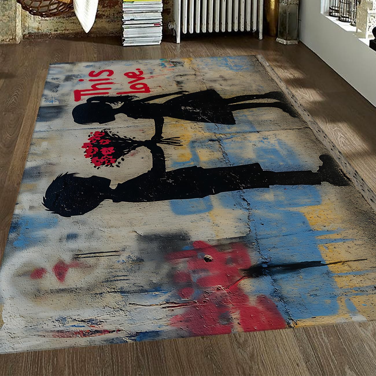 Tapis imprimés en 3D salon 160x200cm carpette intérieur pliable