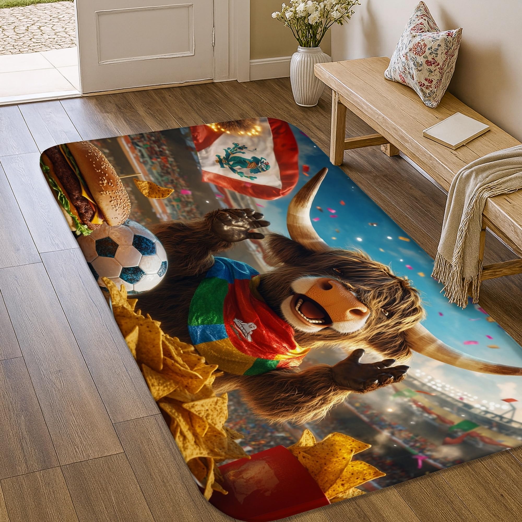 Tapis de football antidérapant rectangulaire pour éviter les chutes au chevet