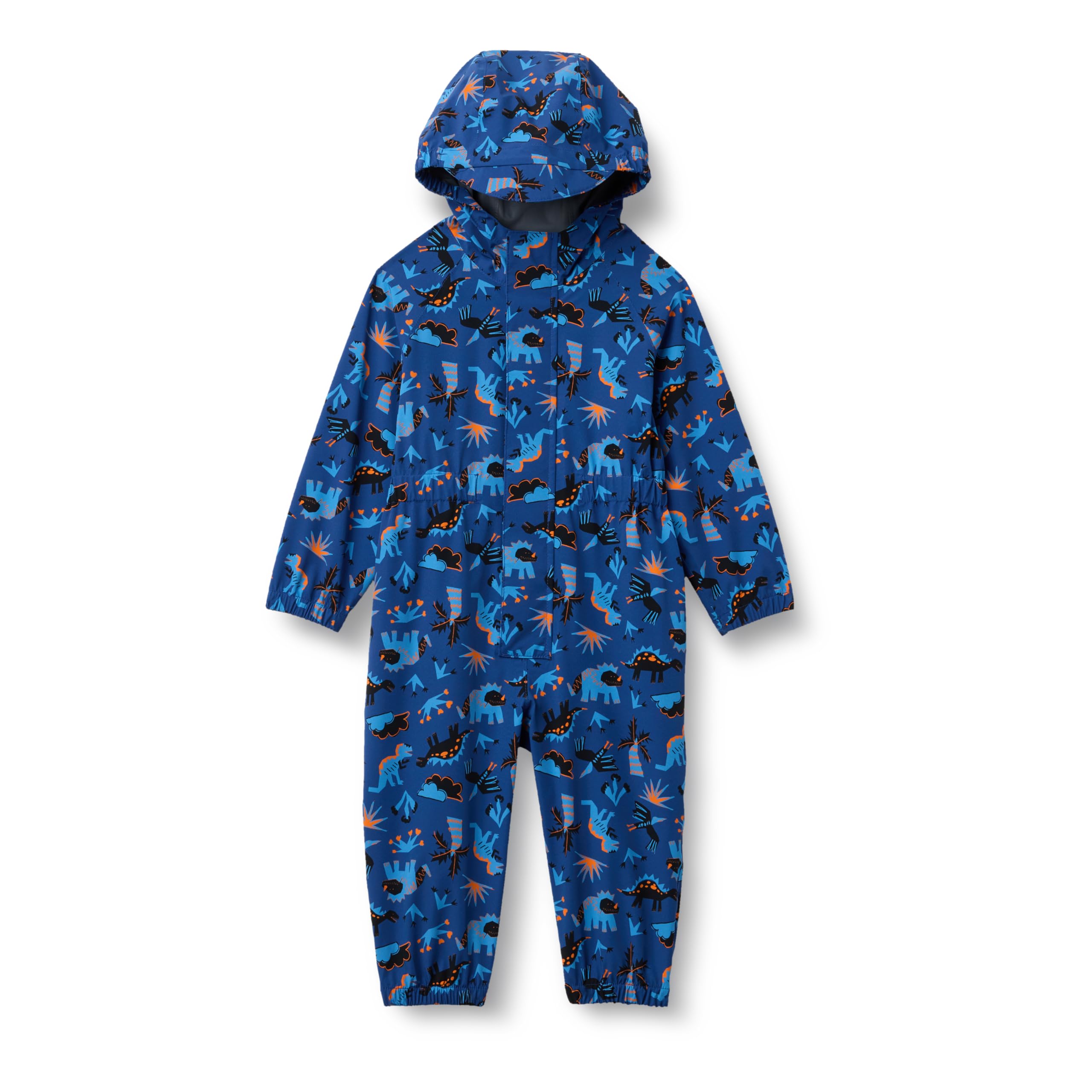 Amazon Essentials Unisex Kids' Rain Suit, Blue Dinos, 4-5 Years