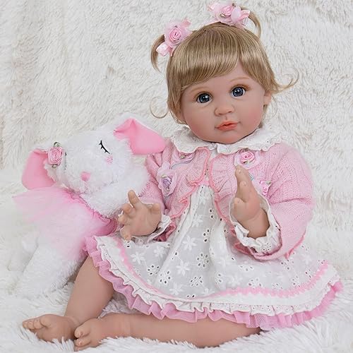 Aorikiz Muñeca Reborn Baby Girl  Bebé recién nacido realista de 22 pulgadas con cuerpo de tela suave  Set de regalo de muñecas de vinilo con caja de
