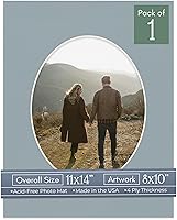 Vista 71 de CountryArtHouse Marco ovalado de 11 x 14 pulgadas, sin ácido, con núcleo blanco, corte biselado para fotos de 8 x 10 pulgadas, se adapta a marcos
