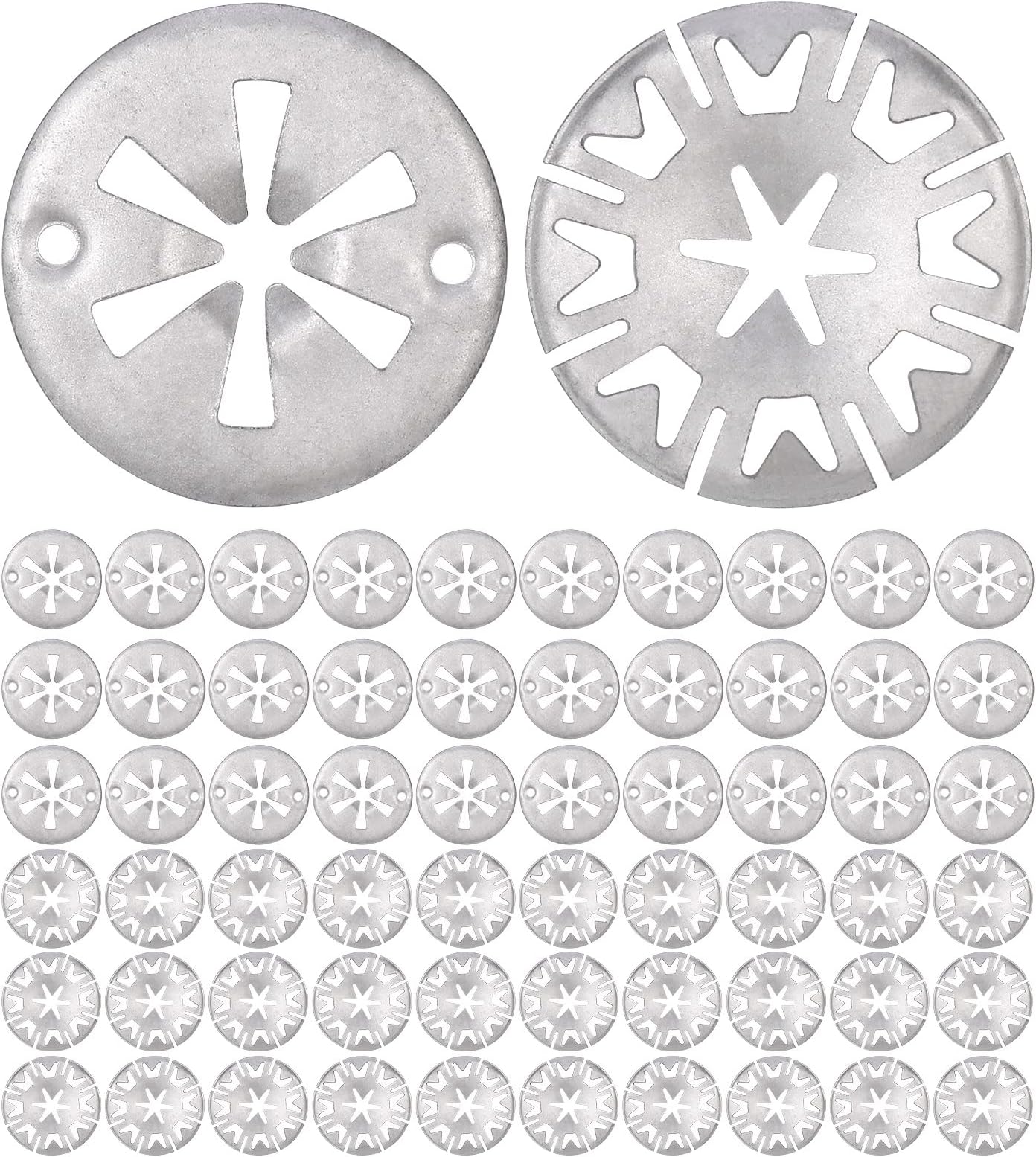 60Pcs Heat Shield Clips, Car Exhaust Heat Shield Clips, Metal Locking Star Washers Heat Shield Fixing Clips for Automobile, Underbody Heat Shield Fasteners (2 Style)