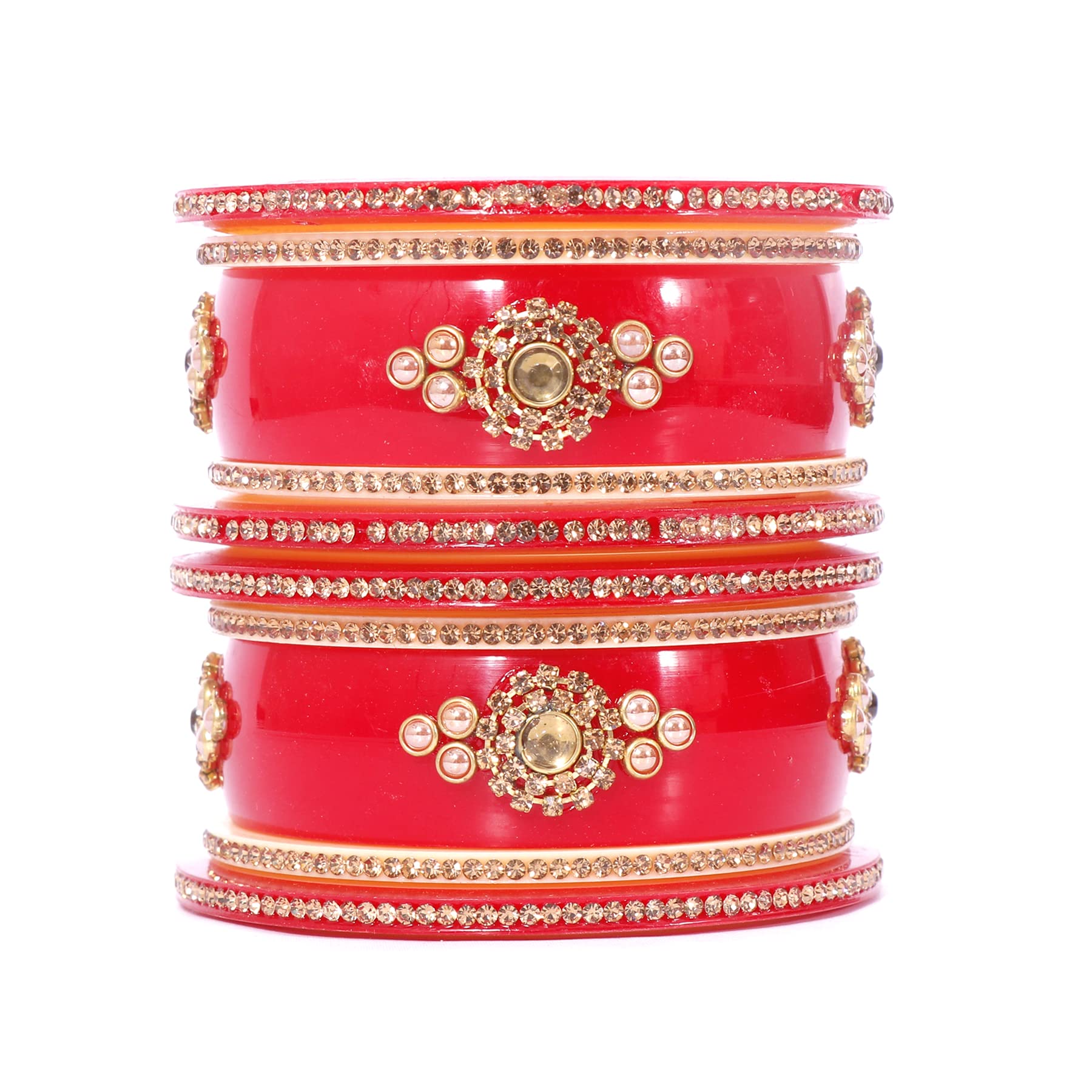 Honbon Bangles Red Bridal chura Rajasthani Rajputi Handcrafted Bangles Plastic Acrylic Red Bridal Chuda Set With Stone for Women And Girls (Pack of 10) (2.6) (B09J2KD2Q7) Amazon Price History, Amazon Price Tracker