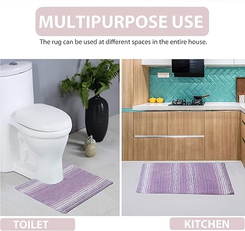 Miniatura 5 de Home Weavers Colección Gradiation 100% algodón decoración de baño, alfombra lavable, tapete de baño, tapete de cocina, juego de alfombras de baño,