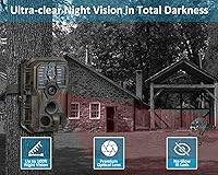 Vista 5 de GardePro Cámara E5S Trail (no celular, sin WiFi), foto de 64MP y video HD 1296P, disparador de 0.1s, visión nocturna sin brillo de 100 pies, cámara