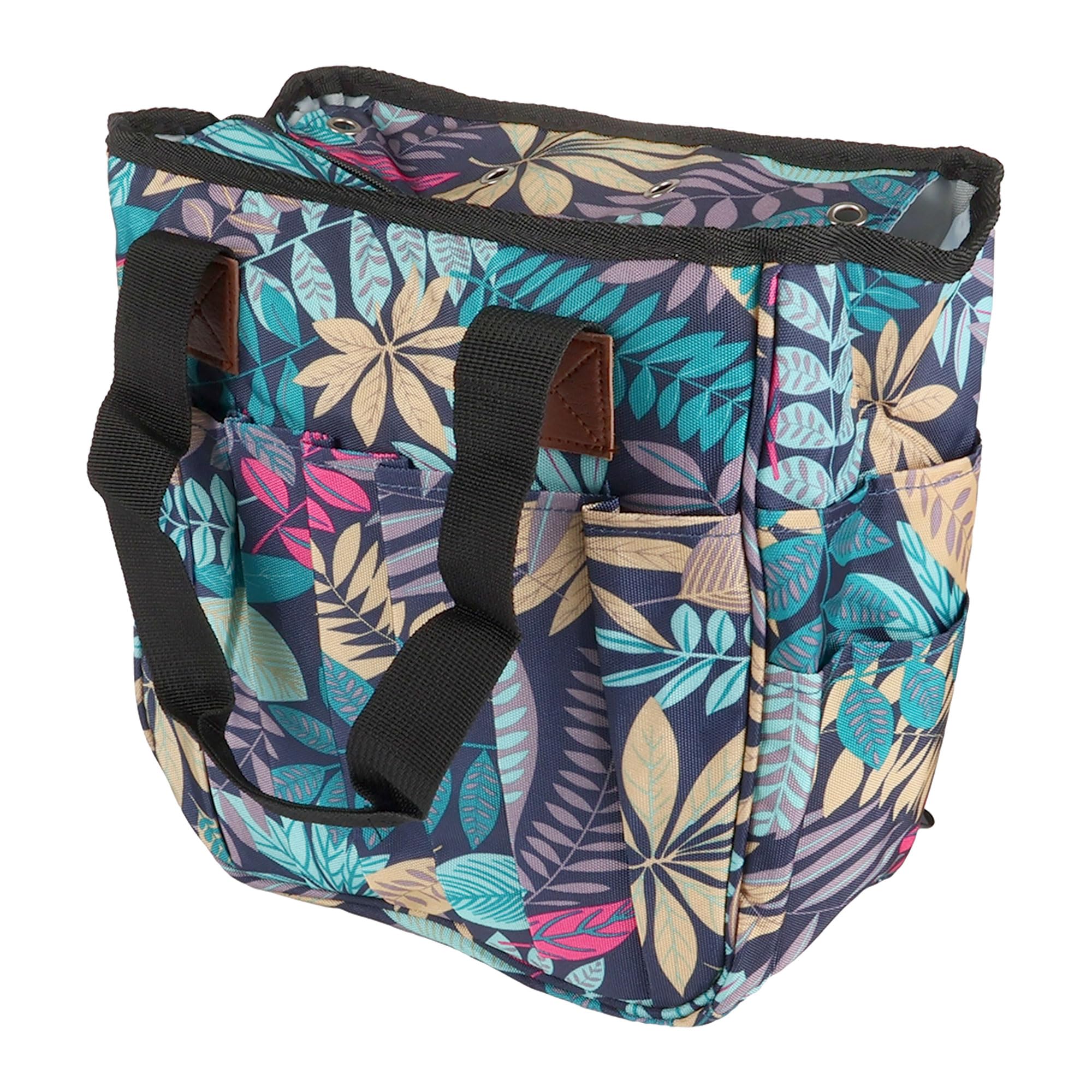 BambooMN JubileeYarn Square Fabric Yarn Storage Tote Bag - Flora - 1 Bag