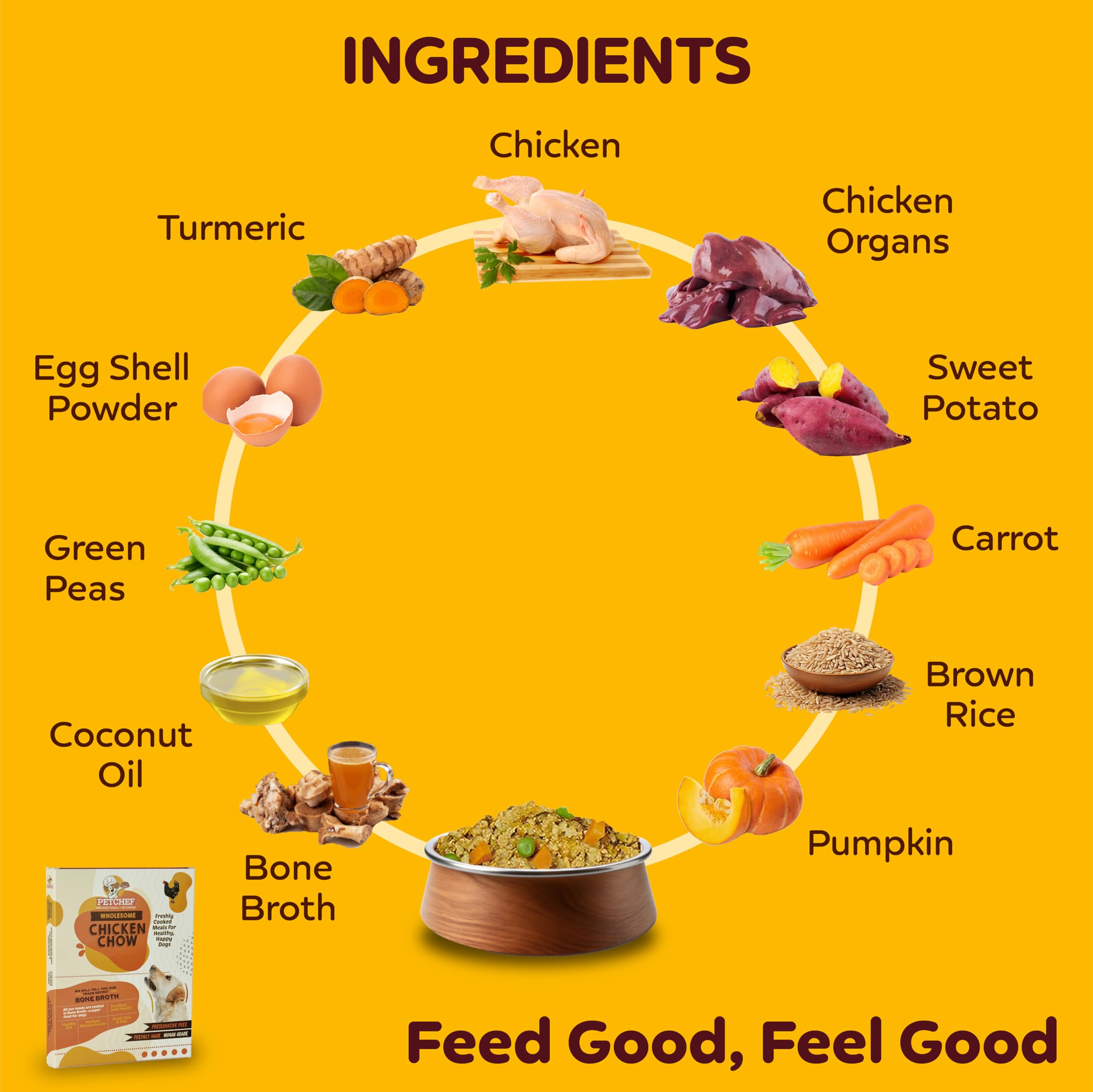 PetChef's Wet Dog Food|Wholesome Chicken Chow & Brown Rice|Delicious Wet Gravy & Fresh Vegetables|Natural Flavours Plus Added Vitamins and Proteins|Dog Food for Adult and Puppy|Pack of 1x200gm 1