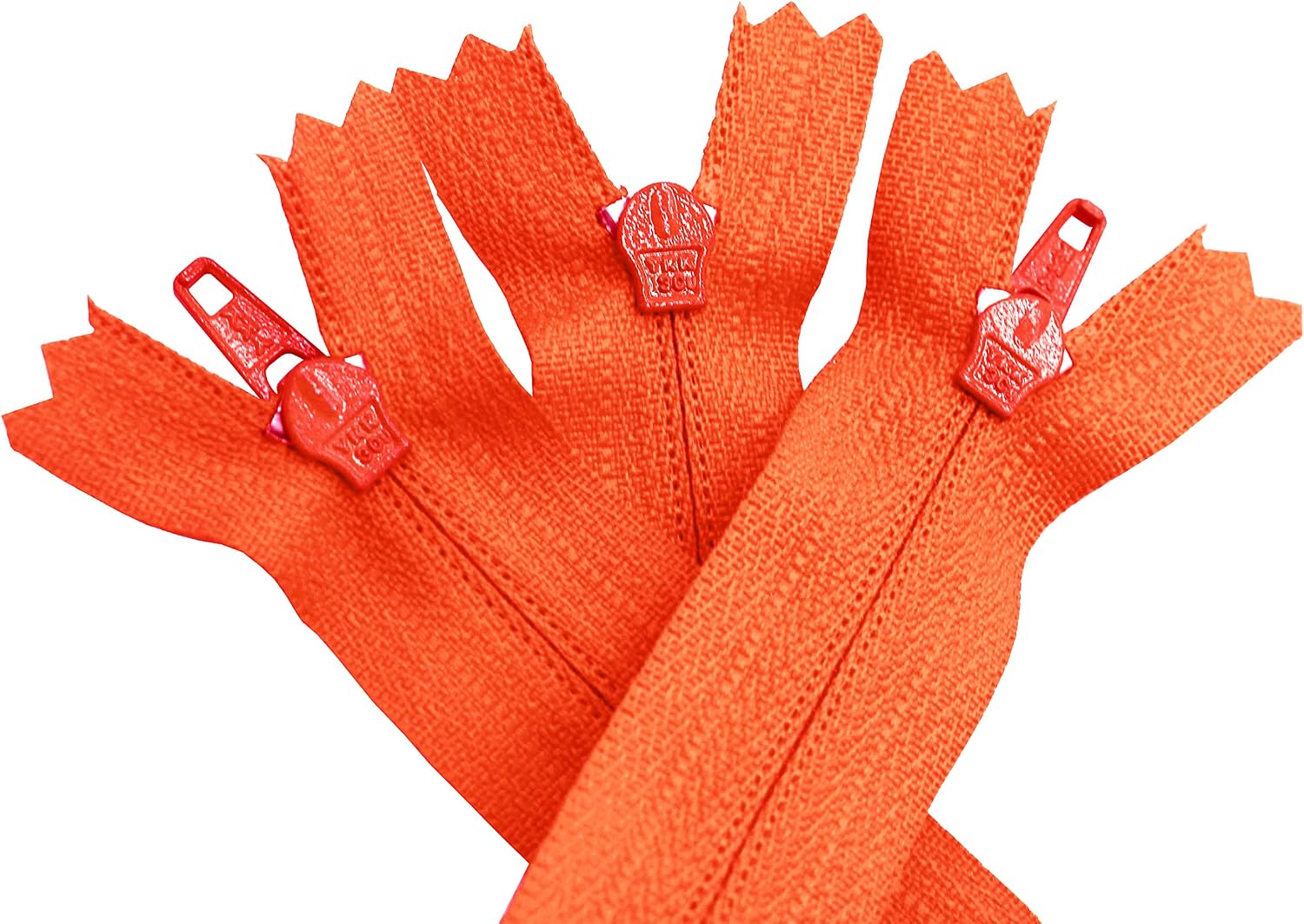 Skirt & Dress Nylon Coil Lightweight YKK Closed Bottom Zippers for Sewing Craft & Apparel - Choose Your Length - Color Nectar Orange #523 - Made in The United States (3 Zippers Per Pack) (7" Inches)