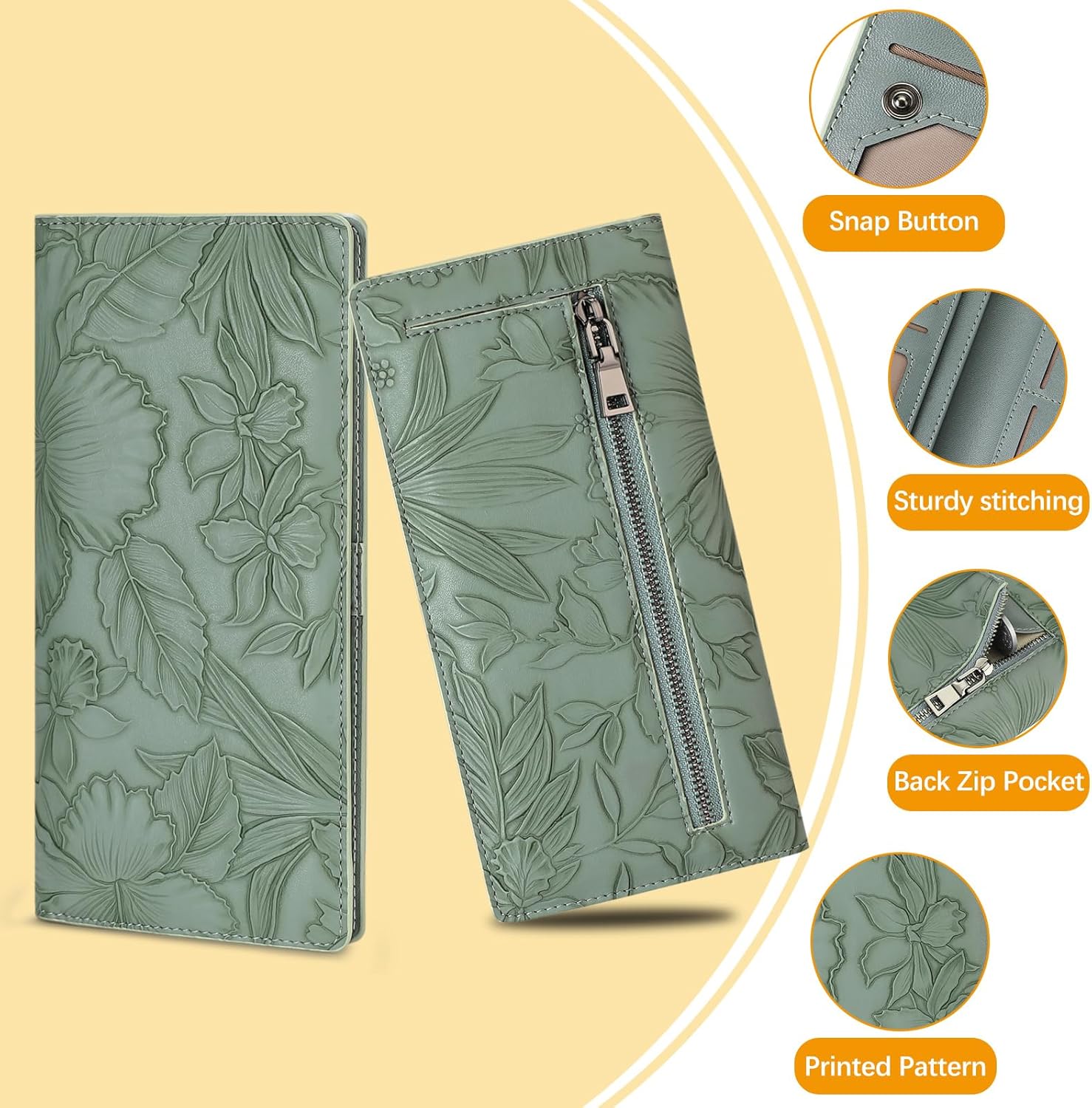 FALAN MULE Ultra Slim Thin Wallet for Women Bifold Leather RFID Blocking Designer Credit Card Holder - Image 5