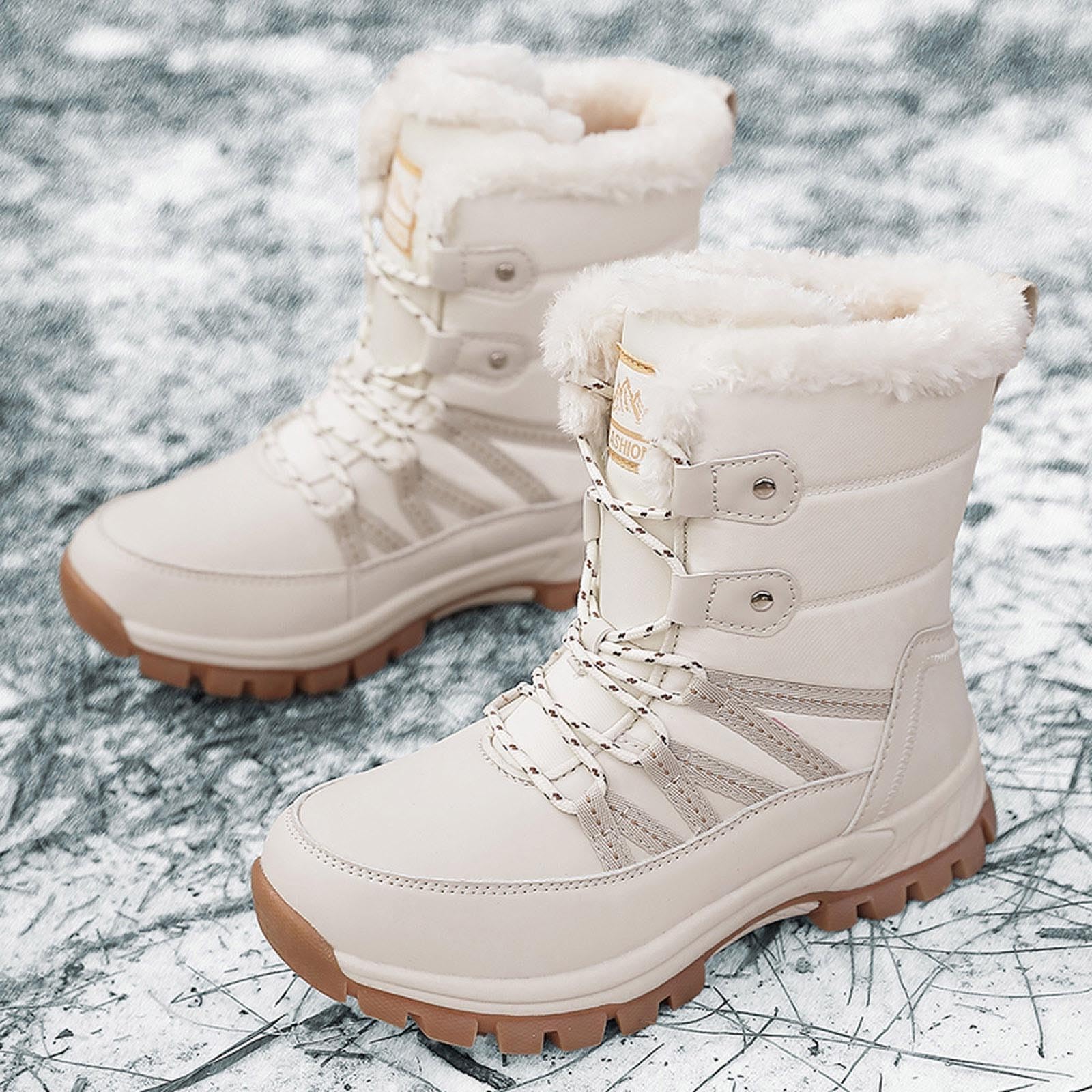 Tronchetti Donna Invernali Eleganti Slip On Scarpe con Tacco a Zeppa Comodo Camminata Stivali Gotici da Stivaletti Motociclista Bassi per Inverno Outdoor Trekking