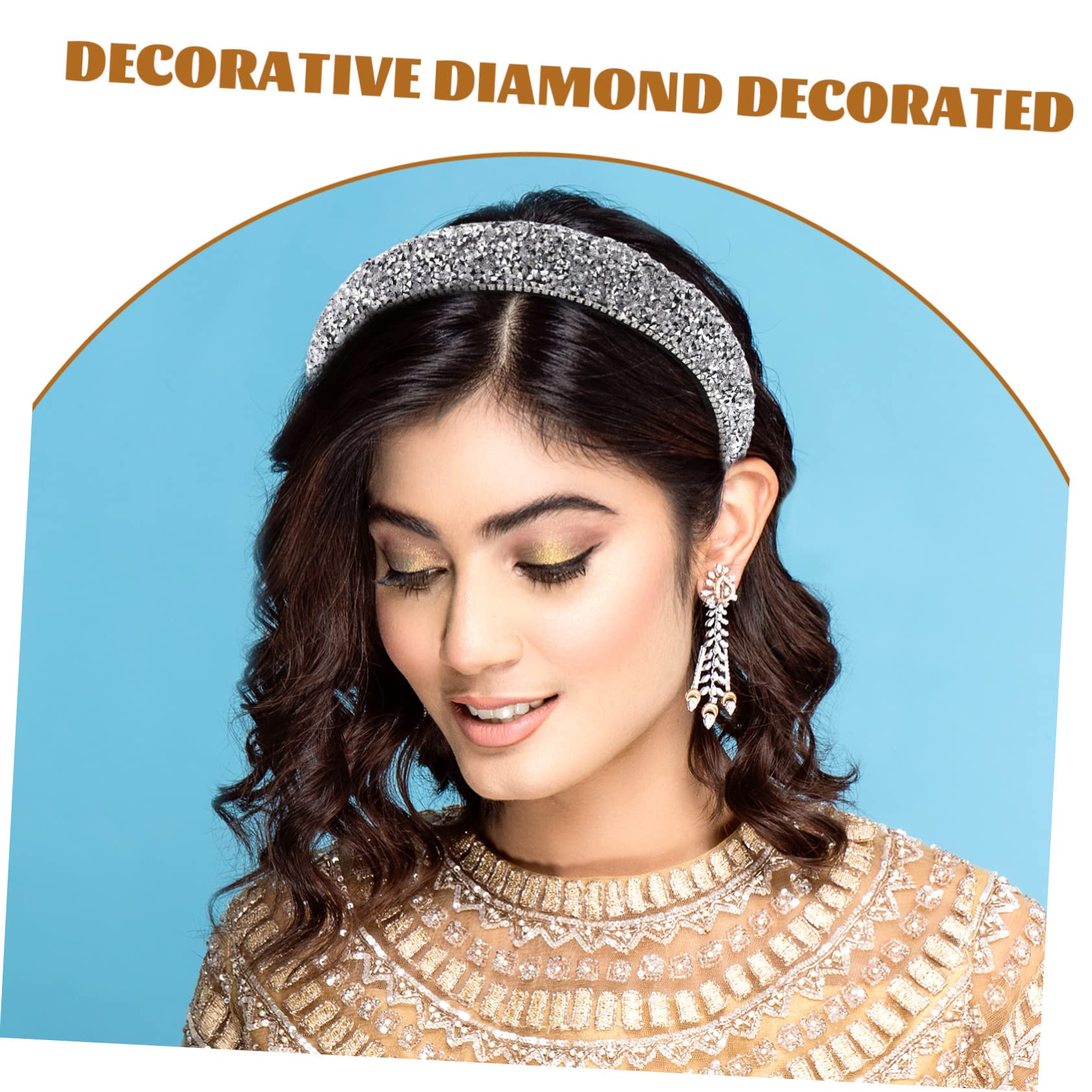 FRCOLOR 5 Eleganti Cerchietti Per Elastici in Argento Con Diamanti Per Natale Per Donne