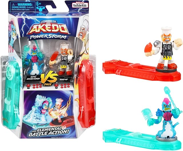 Legends of Akedo Powerstorm Versus Pack 2 Mini Battling Warriors and 2 Battle Controllers Epic Briny Versus Bun Burner
