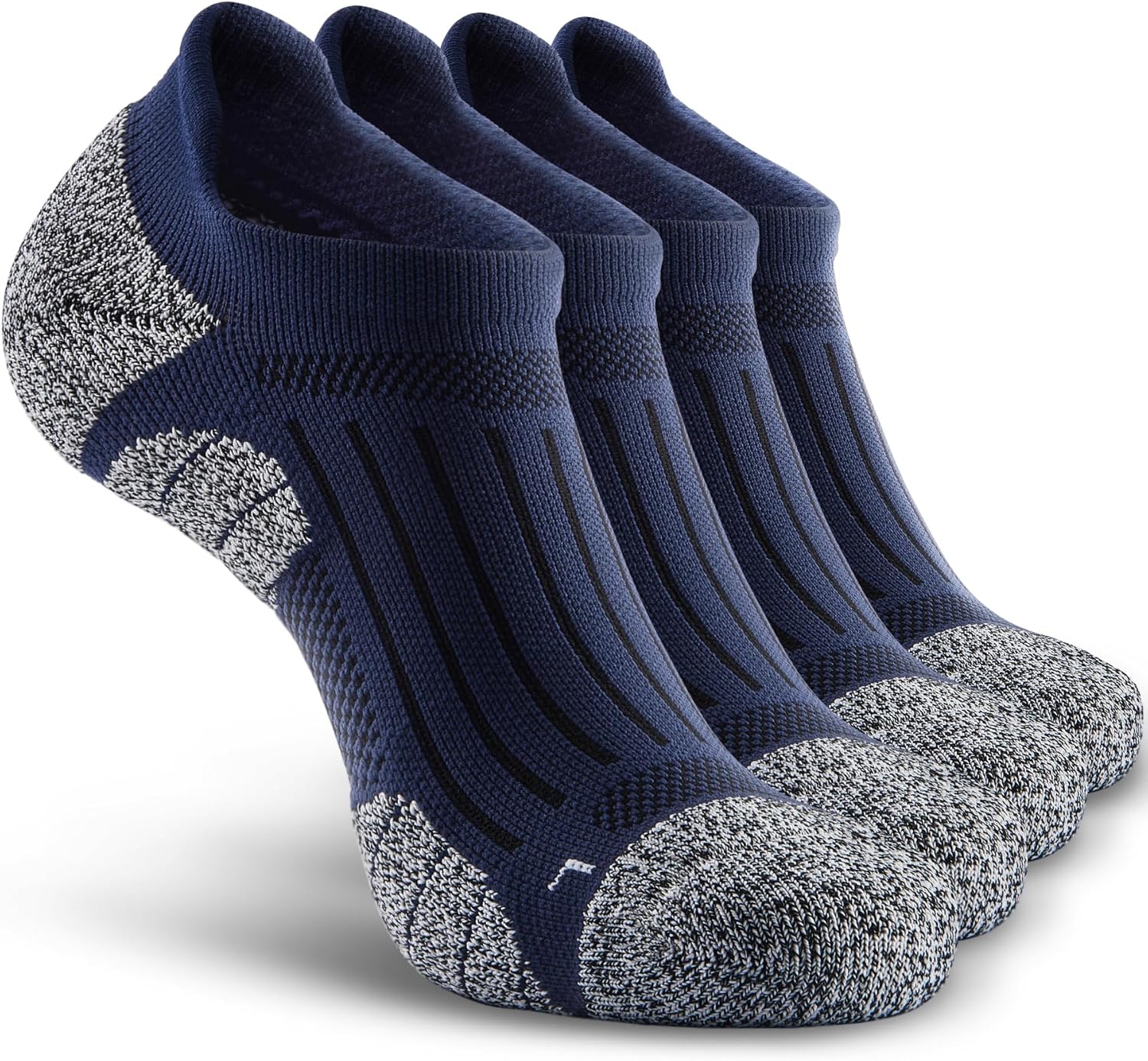 Men's No Show Compression Athletic Socks, Cushioned for Running Hiking