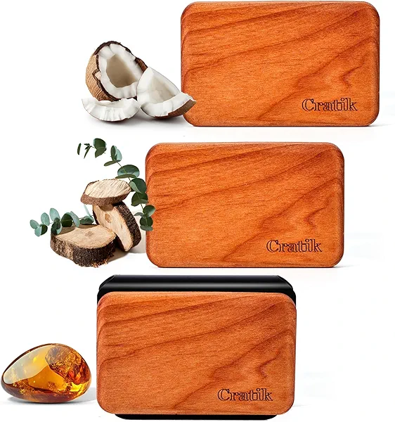Car Air Freshener - Wood Air Freshener - Car Odor Eliminator for Visor Clip-Variety Scent Refill, Vehicle Scent Diffuser for Cabin, Truck & SUV - Pack of 3 (Teak-Amber-Cabana)-CLIP INCLUDED