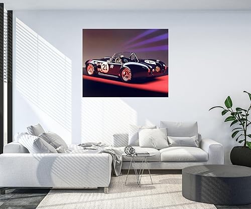 Miniatura 8 de Póster decorativo de pared de coche deportivo 1966 negro Ford Cobra (16 x 20 pulgadas)