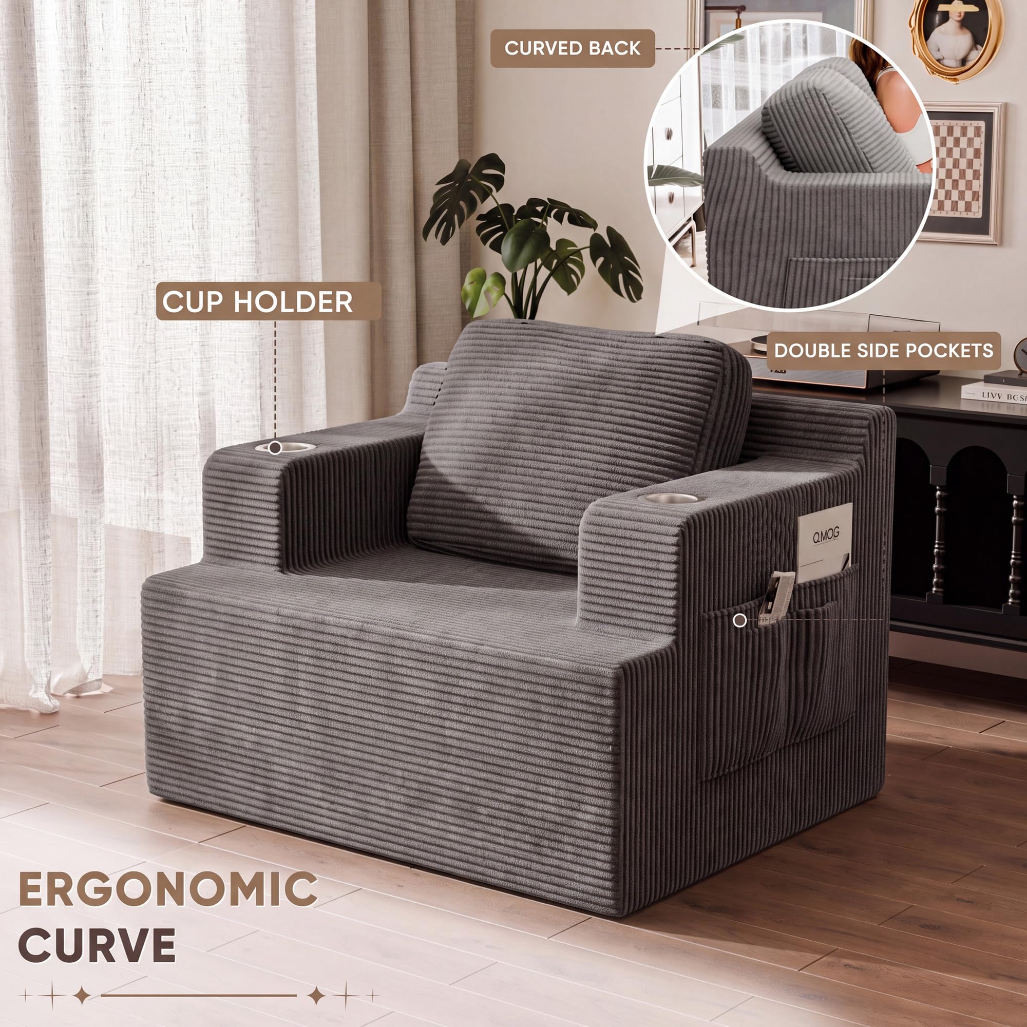 The Best 3-Seater Sofas in 2026 4 Homall 42” Single Sofa Foam Couch for Small Spaces Upholstered Floor Sofa with C — product photo
