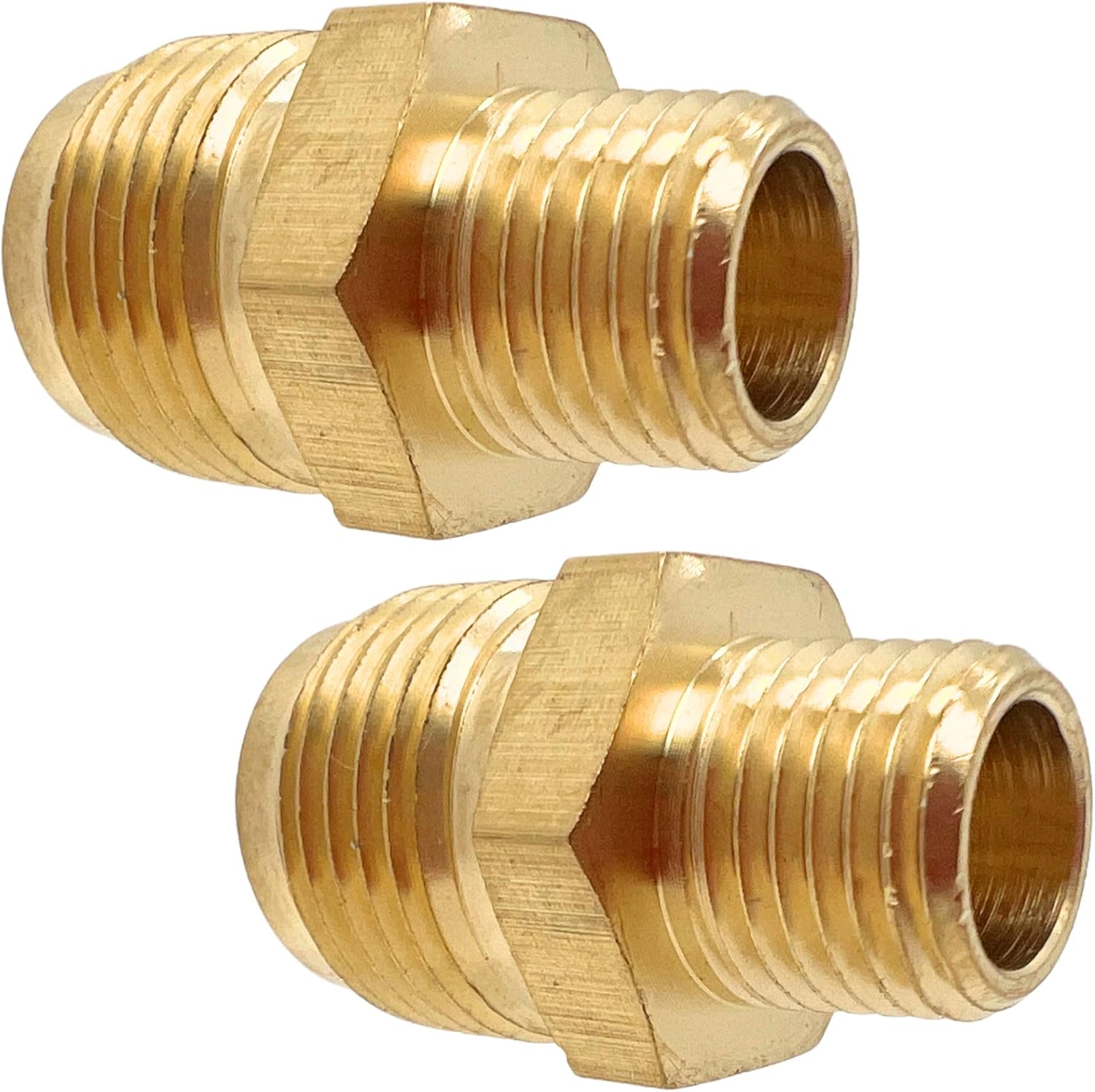 2 Pack 1/2" Flare x 1/4" NPT Male Brass Couples Tube Fitting Half Union Gas Adapter Connector by CX WONDERLAND