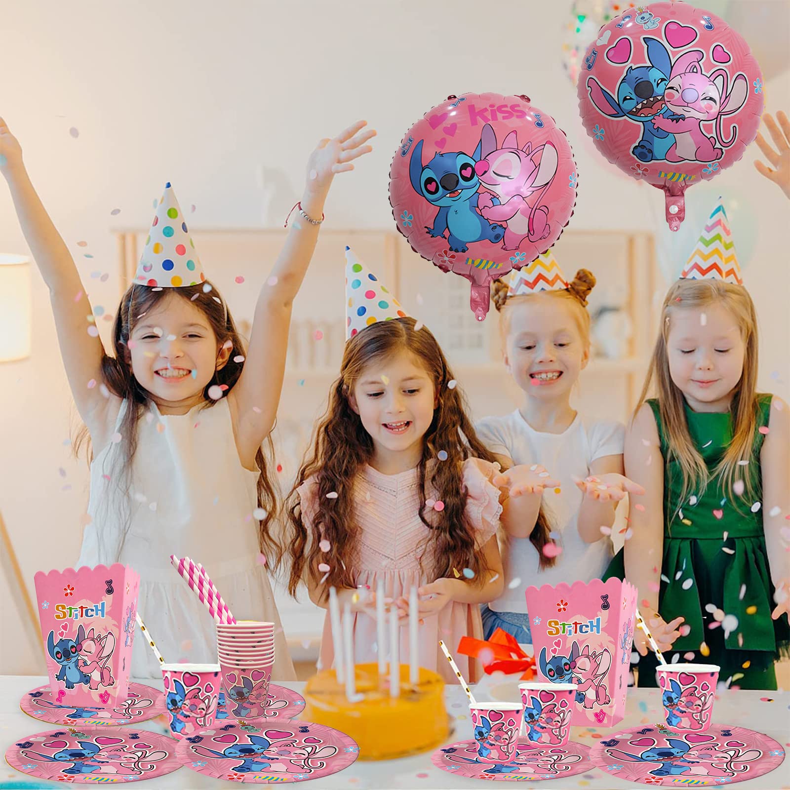 Set Stoviglie Compleanno Tema Stars - 51 Pezzi Con Piatti, Bicchieri, Tovaglia E Tovaglioli - Foto 11