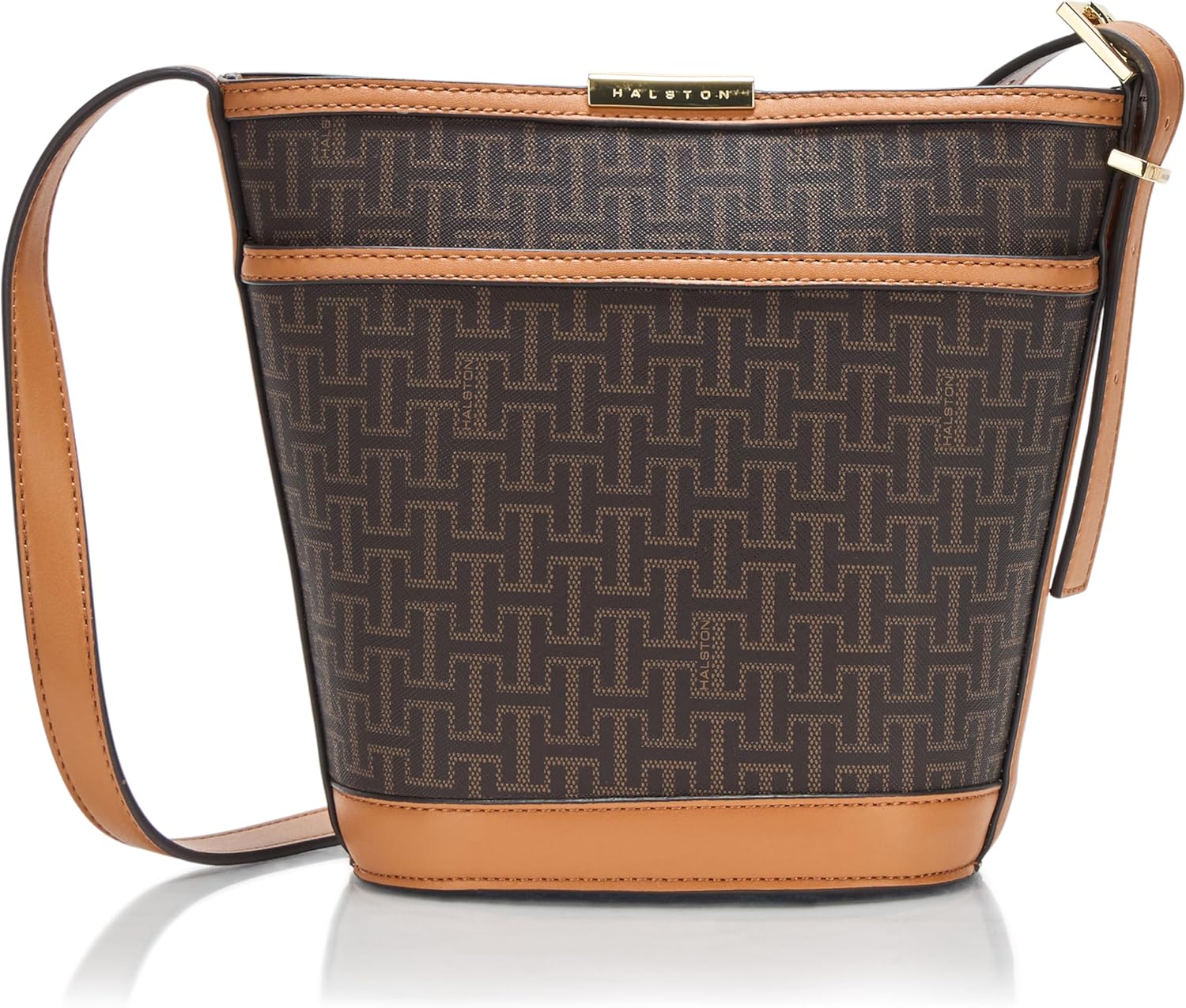 HALSTON Women's Jagger Signature Logo Magnetic Snap Bucket