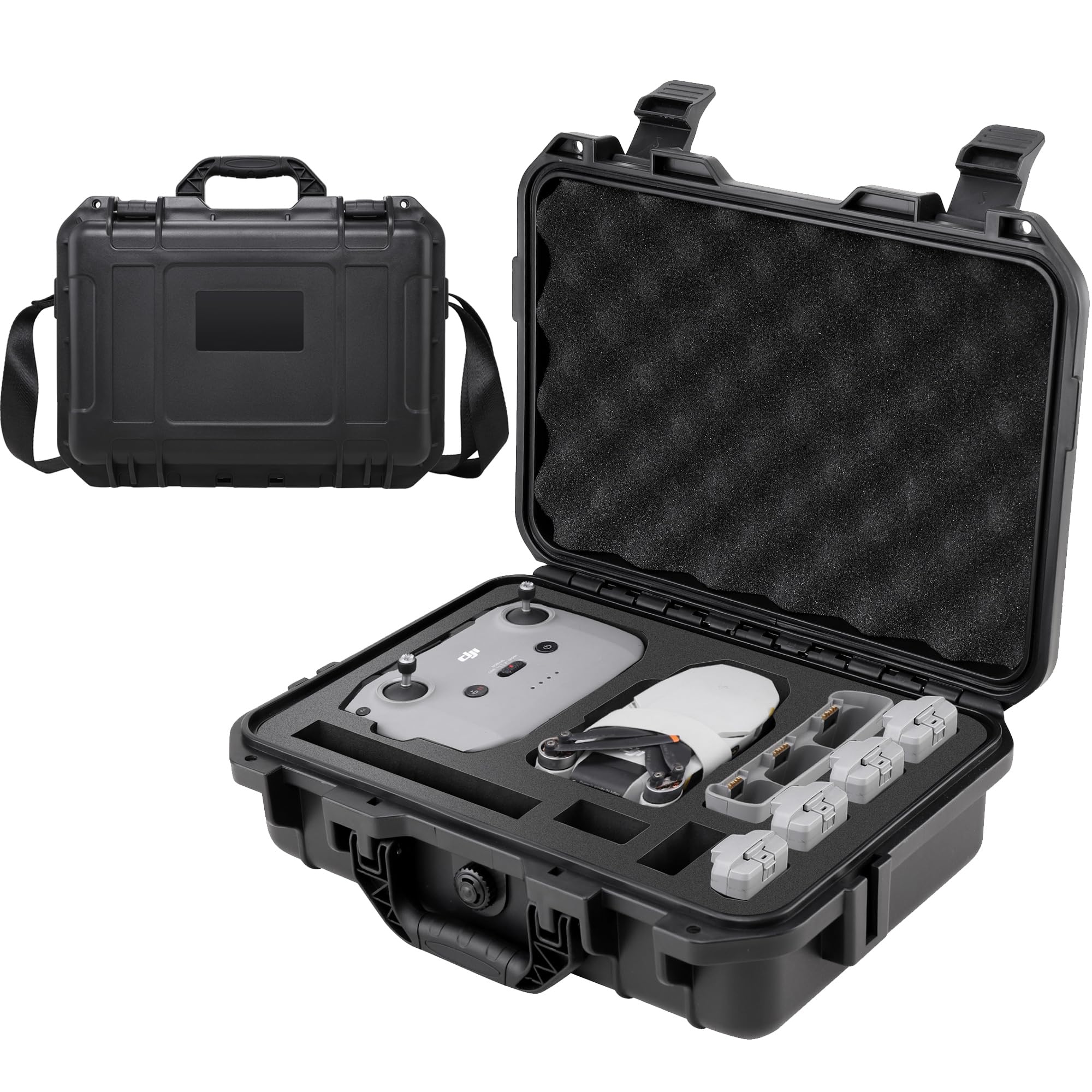 PONYRC Professional Mini 4K Hard Case, IP67 Waterproof Travel Shoulder Bag Compatible with DJI Mini 4K/2/2 SE Drone & Accessories
