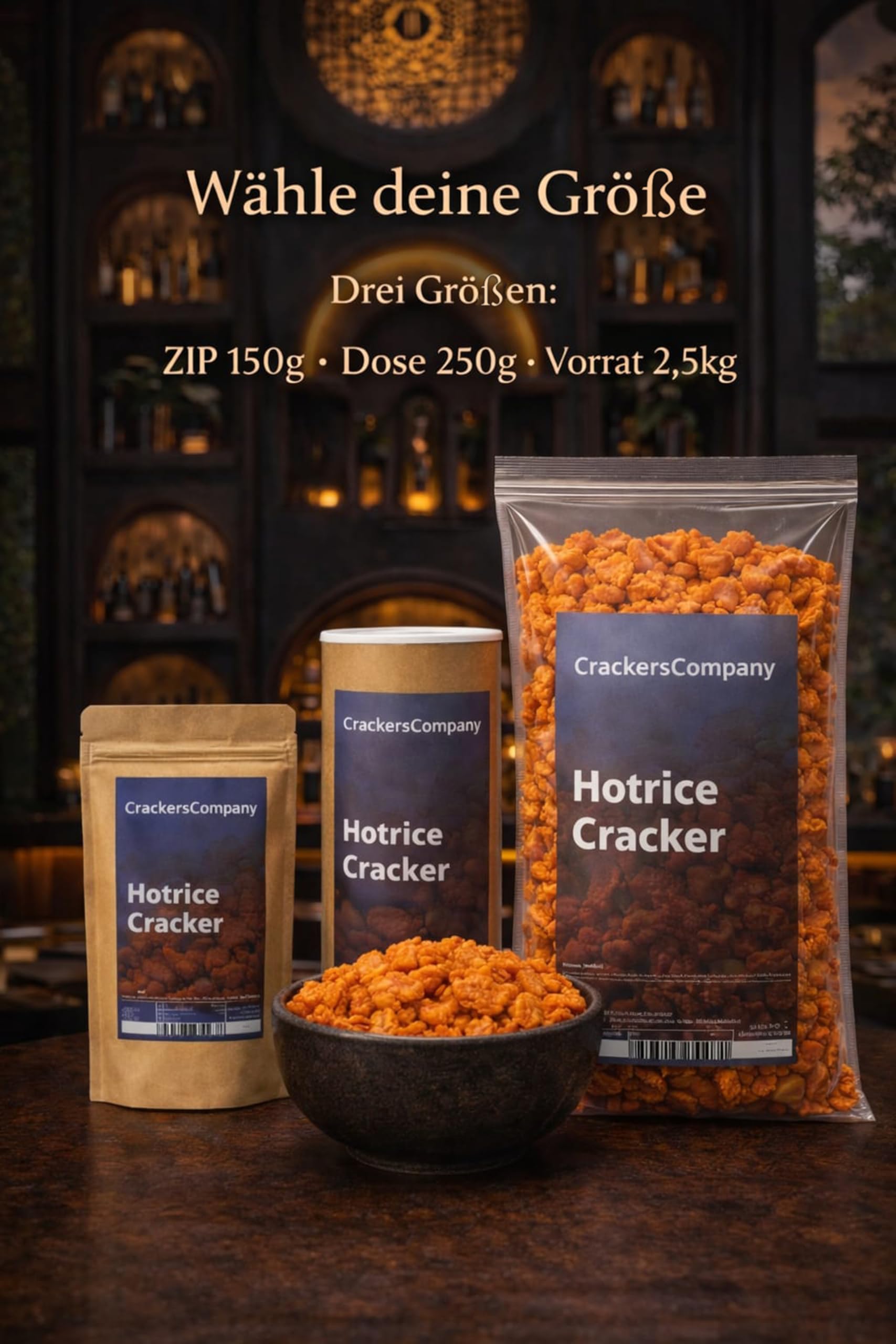 Reiscracker scharf Hotrice Cracker pikant würzig exotisch Reiskräcker vegetarisch laktosefrei 2.5kg