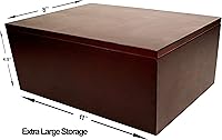 Vista 7 de Wooden Storage Box for Home - Large Wood Keepsake Box with Lid - Dark Brown Wooden Memory Box - Wooden Boxes (Dark Brown)