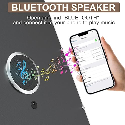 Miniatura 2 de Hasipu Espejo de maquillaje LED con altavoz Bluetooth, espejo de tocador Hollywood de 10.6 x 14 pulgadas con luces, marco blanco rectangular