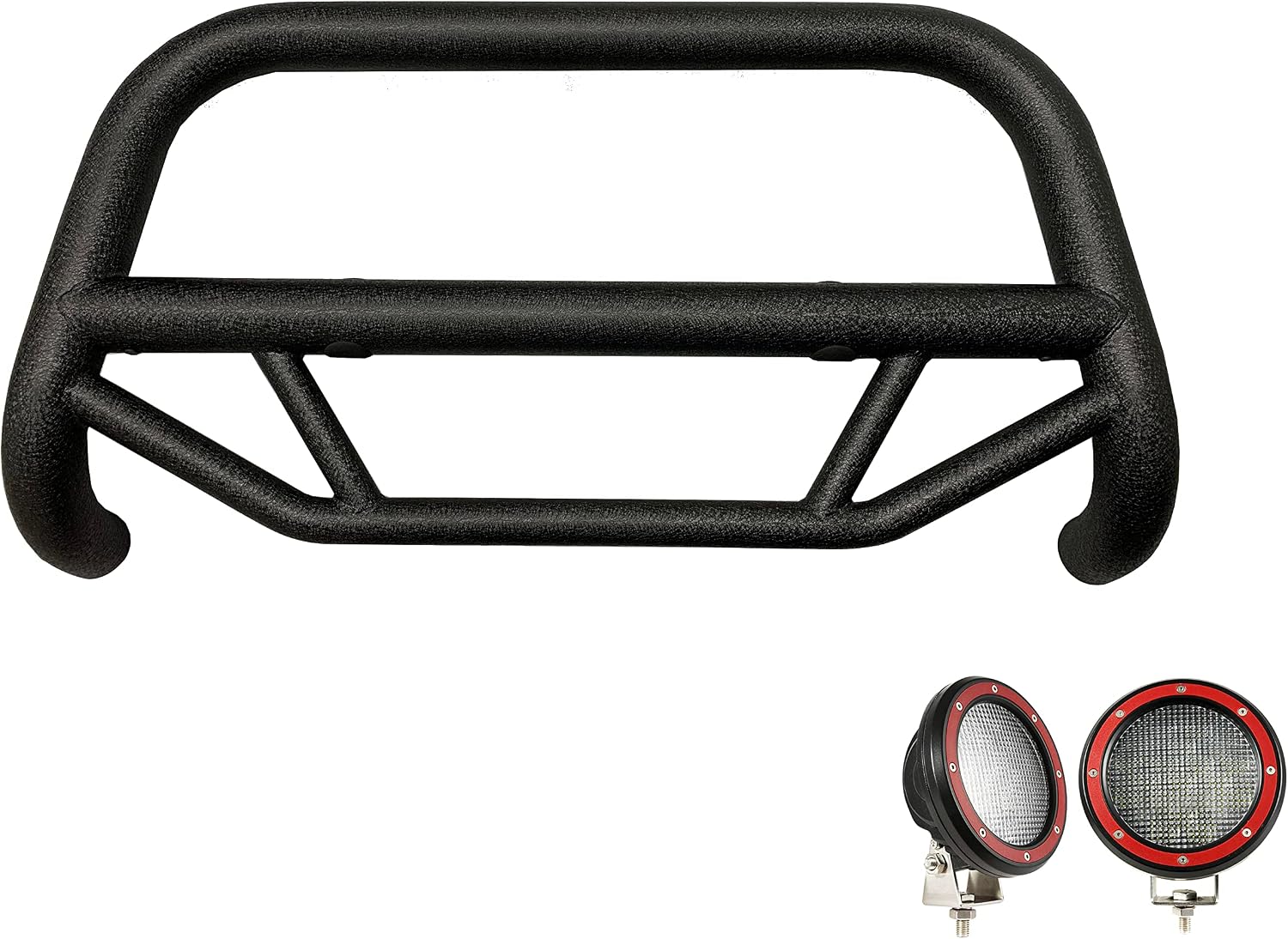 Black Horse Max T Bull Bar Kit Textured Black Compatible with 2020-2023 Chevrolet Silverado 3500 HD|2020-2023 Chevrolet Silverado 2500 HD-MBT-MG303-PLFR