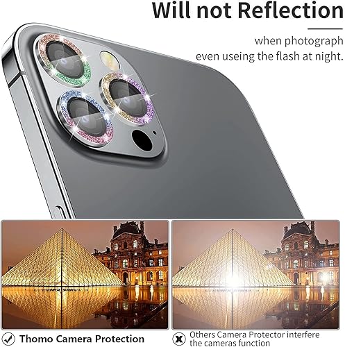Miniatura 6 de Thomo Protector de lente de cámara compatible con iPhone 13 Pro y iPhone 13 Pro Max, paquete de 3 unidades de aleación de metal para cámara