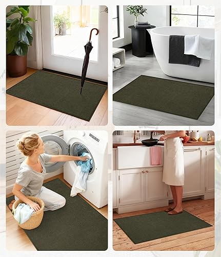 Miniatura 6 de YIHOUSE Alfombras de baño de 16 x 24 pulgadas, antideslizantes, de secado rápido, absorbentes, ultrafinas, lavables a máquina, se ajustan debajo de