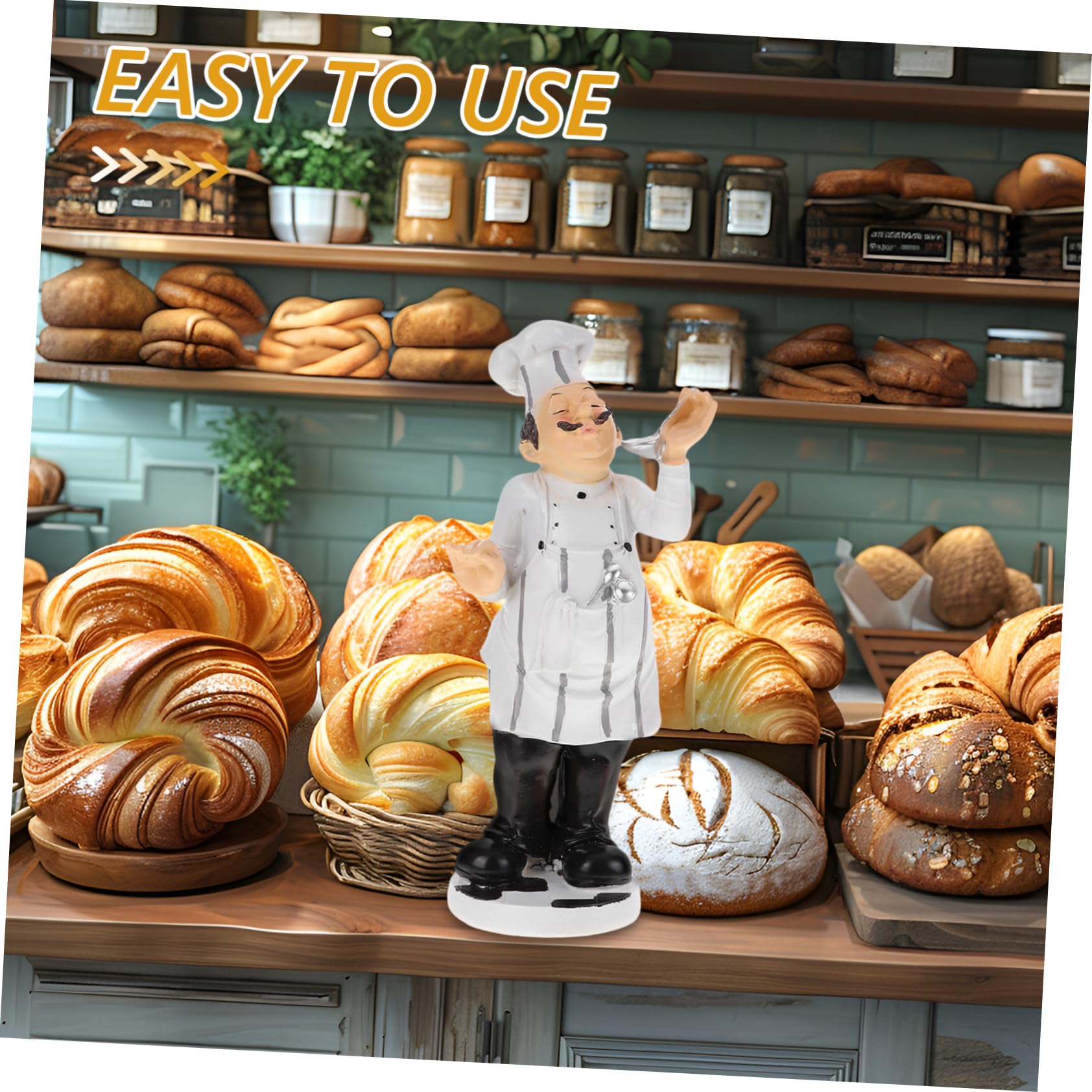DECHOUS Ornamento dello Chef in Resina Mini Scultura per Decorazione Ristorante Bar Pasticceria Tavolo Casa Soggiorno Stile Europeo 10 Cm