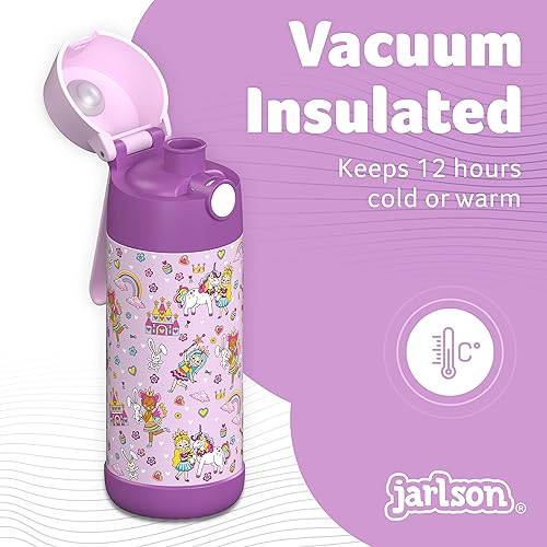 Miniatura 2 de Jarlson Mali Children's Water Bottle, Thermal Stainless Steel Water Bottle, BPA-Free, Leak-Proof, Children's Bottle with Chug Lid, Bottle for