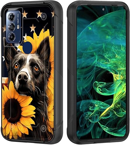 Miniatura 1 de wiaekosef Funda para Motorola Moto G PureG Power 2022G Play 2023, resistente de doble capa de policarbonato duro y silicona suave resistente a