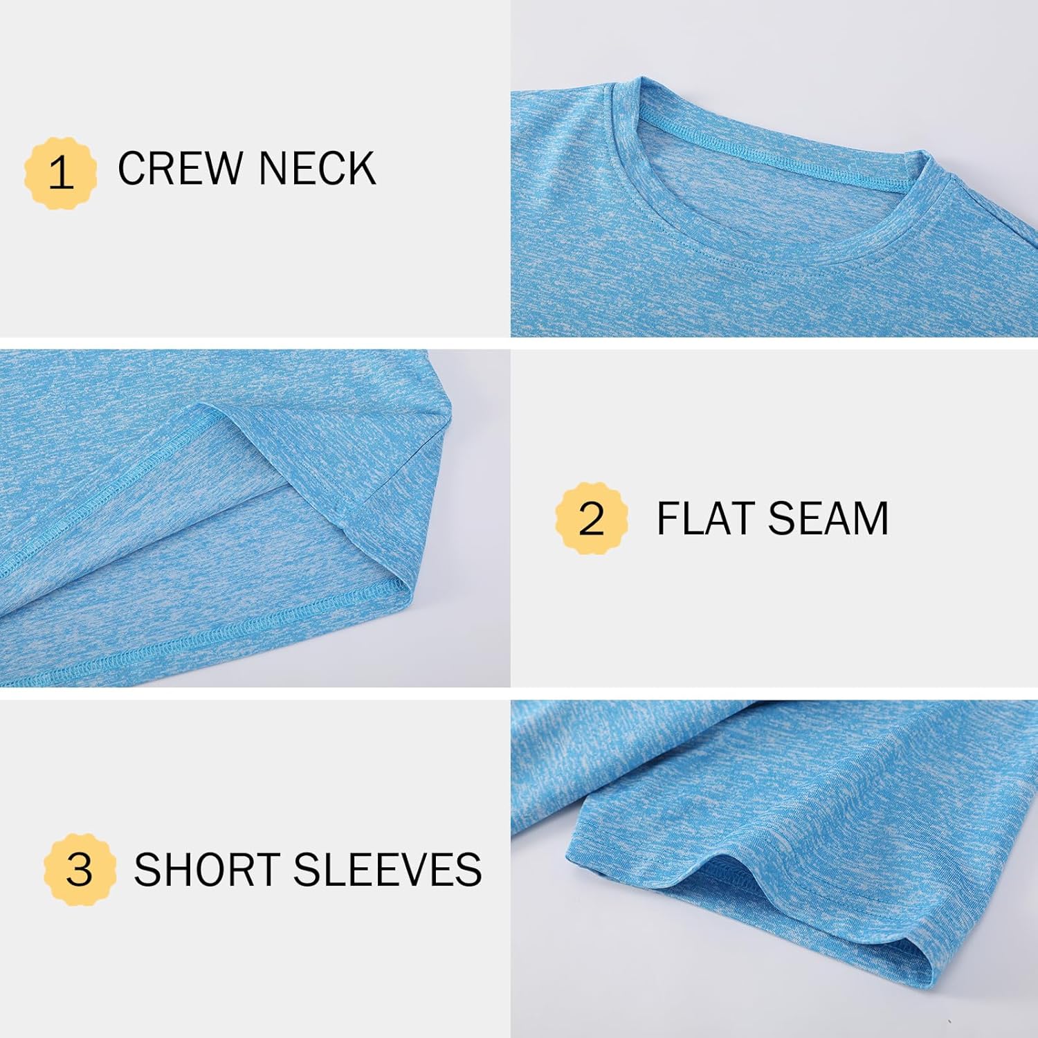 Phedrew 5-Pack Mens Active T-Shirts Quick Dry Athletic Shirts Short Sleeve Gym Shirts for Men - Image 5