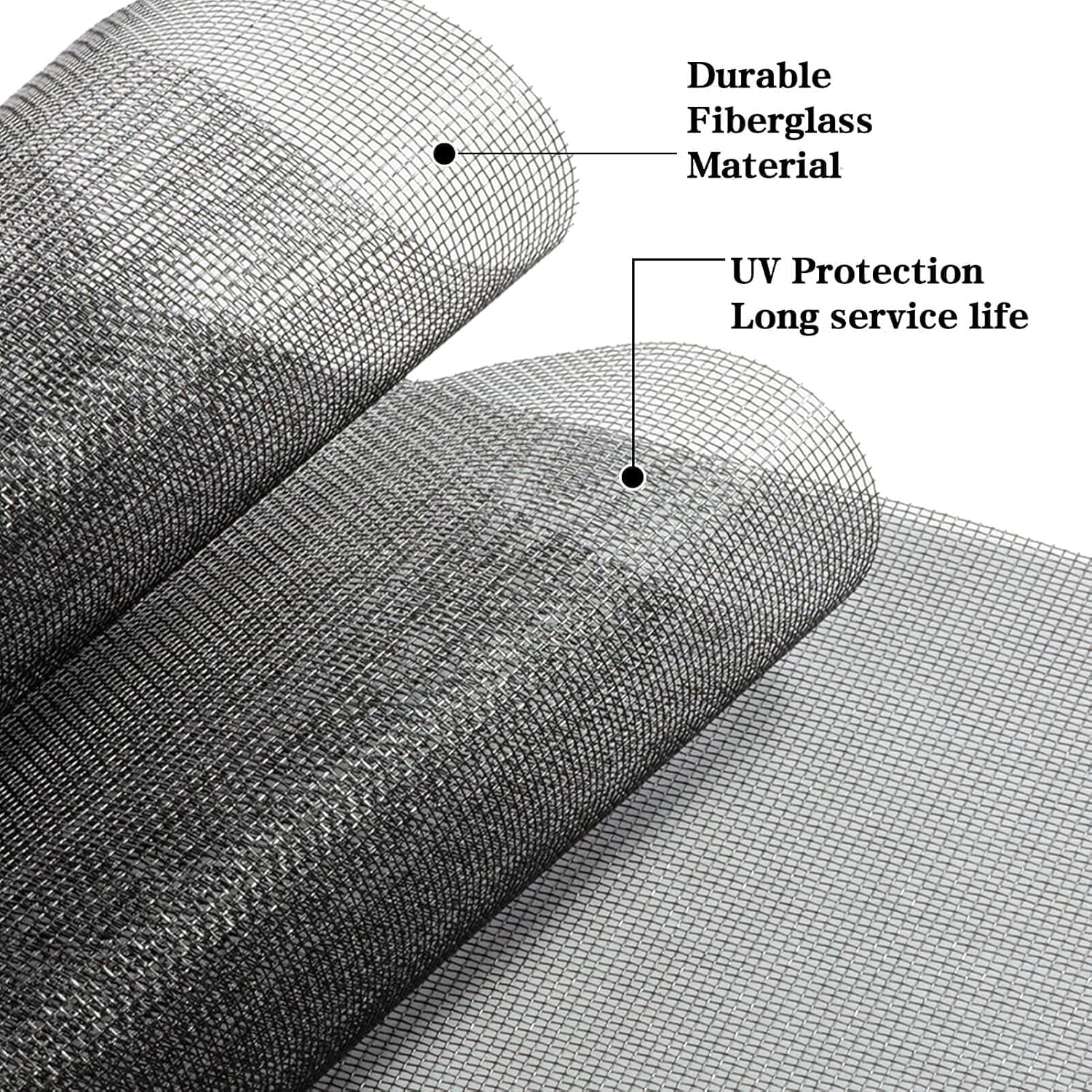 48" x 118" Black Fiberglass Window and Door Screen Mesh