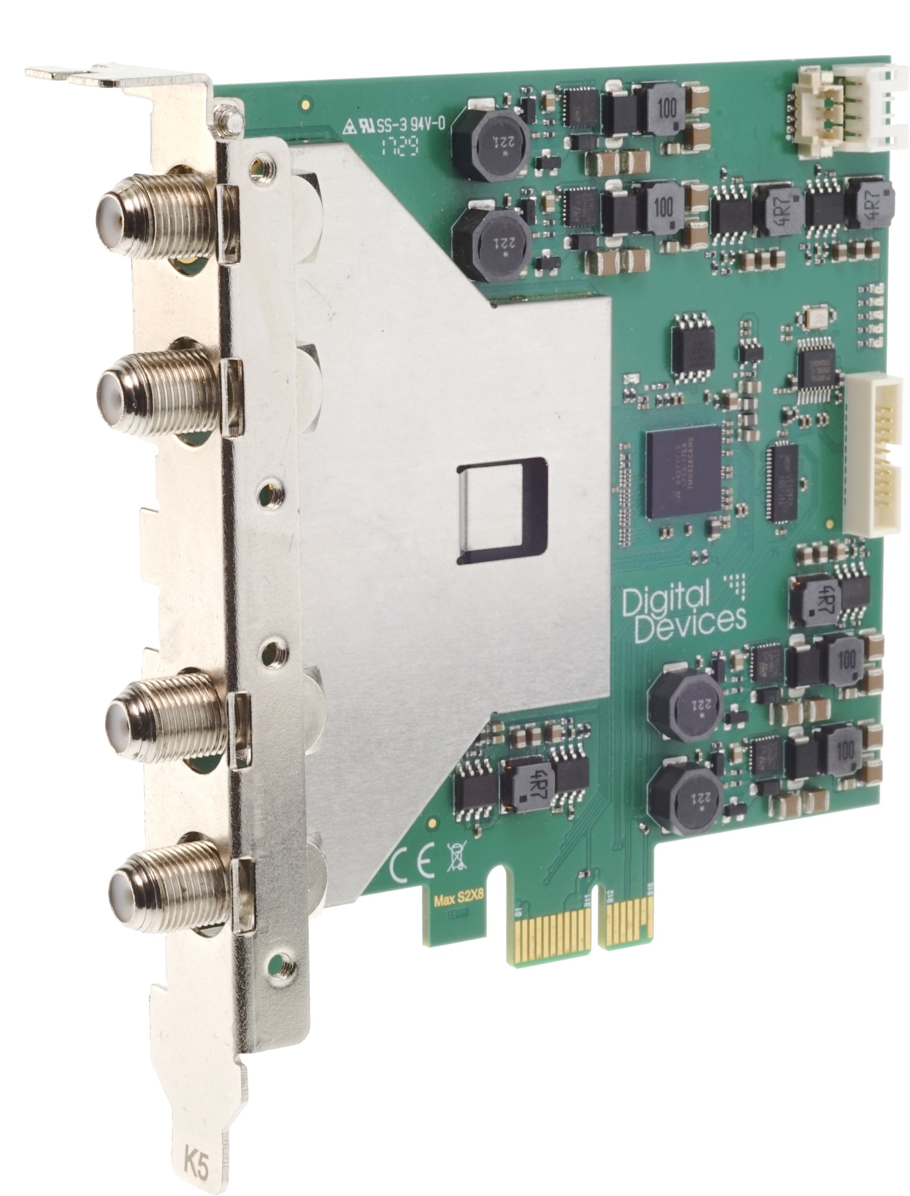 Max SX8-8 Tuner TV Karte (Satellit, FBC/Full-Spektrum, DVB-S2, DVB-S2X, Unicable, SD/U-HD/4K/HEVC) - PCIe, 24/7 tauglich