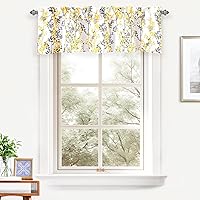Vista 2 de DriftAway Leah - Cortina de ventana con aislamiento térmico y estampado floral abstracto, bolsillo para cortinero, 52 x 14 pulgadas, más cabecera