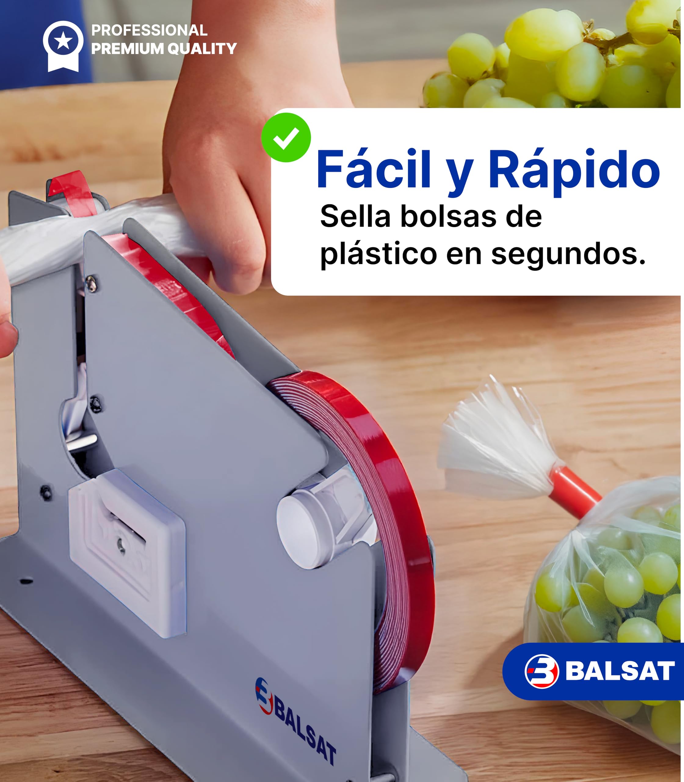 Balsat - Sacchetti sigillanti in acciaio inox + 6 rotoli rossi