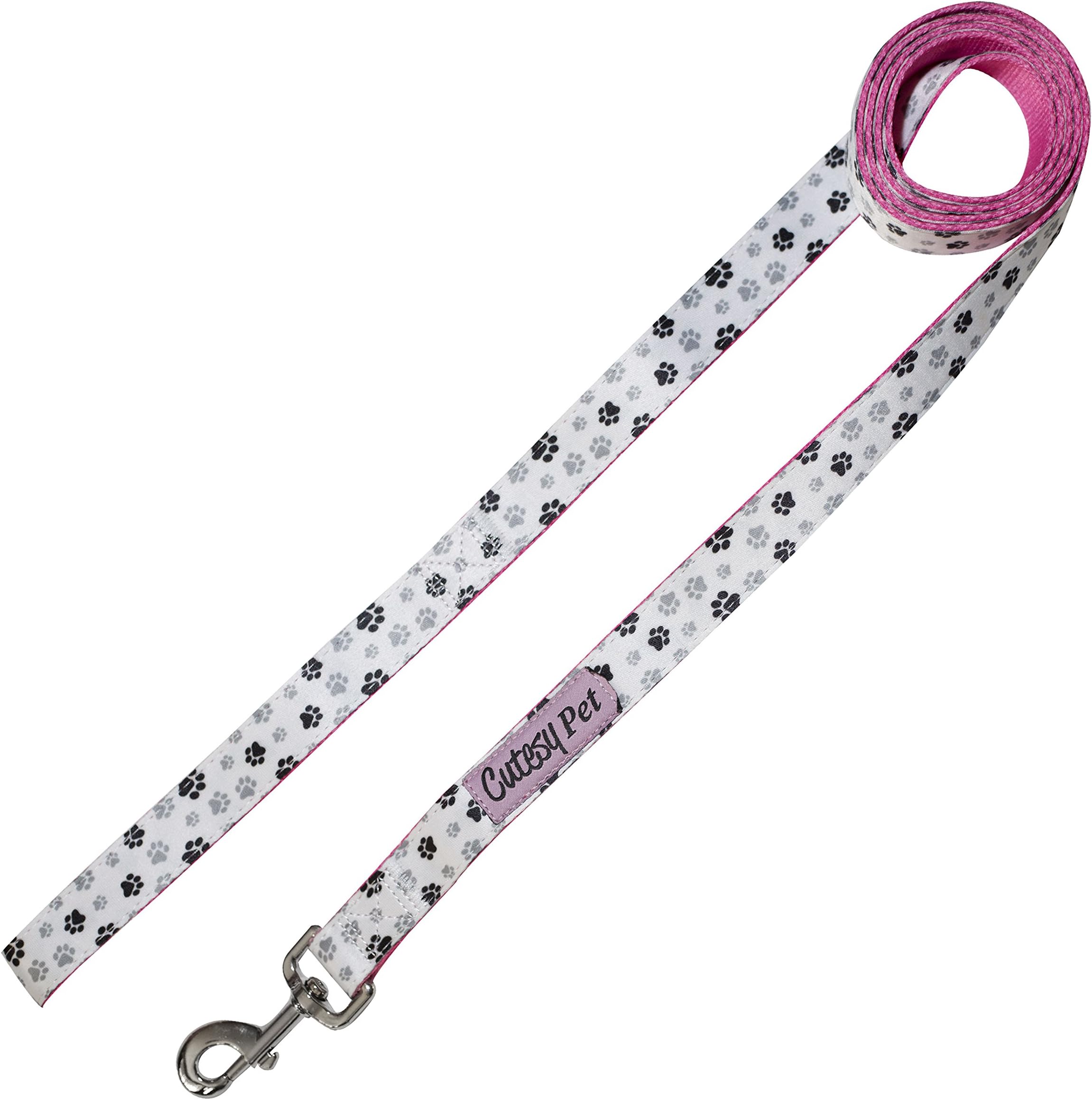 Designer Dog Leash | Pink Paws | 6 2 Different Sizes