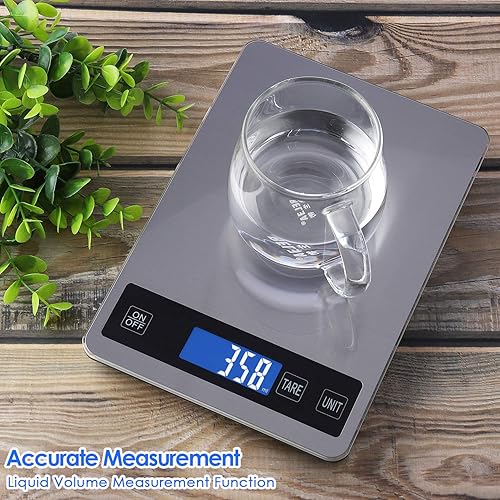 Miniatura 8 de Báscula digital de cocina recargable de 22 libras  22.0 lbs con división de 0.04 onzas0.04 oz, sensor táctil, pantalla LCD retroiluminada, báscula