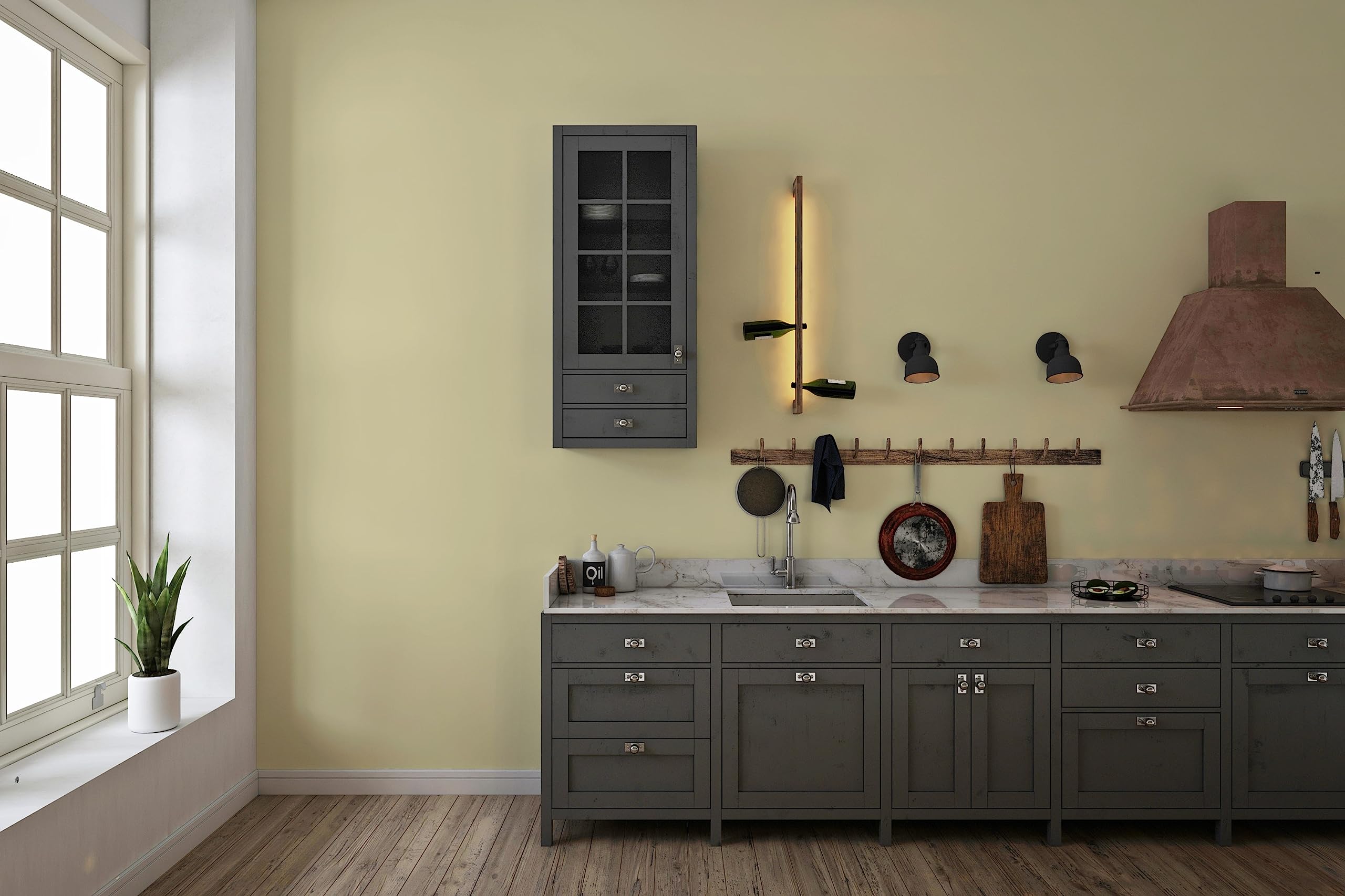 Peinture Acrylique Ivoire Tembo - Aspect Satin - Peinture Mur, Plafond, Boiserie & Balcon - Lessivable - Séchage En 30 min - COV A+ - Fabriquée En France - 5 L - BARBOUILLE