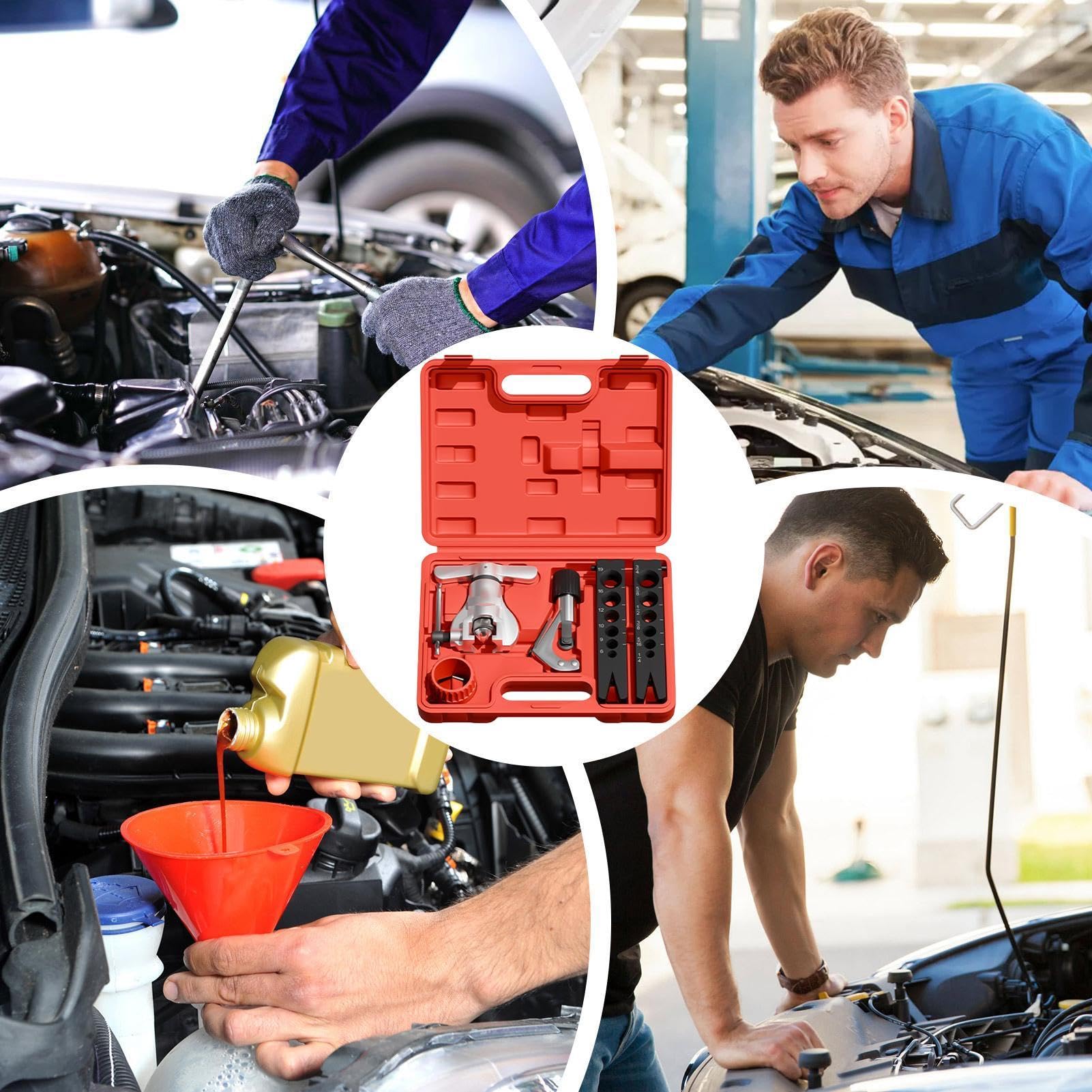 Genérico Kit Abocardador Frenos Kit De Reparación De Tuberías Automotrices | Abocardadora Para Tubería Pesado Para Hogar Garaje Taller Industria Exterior Camión Sedán Automotriz
