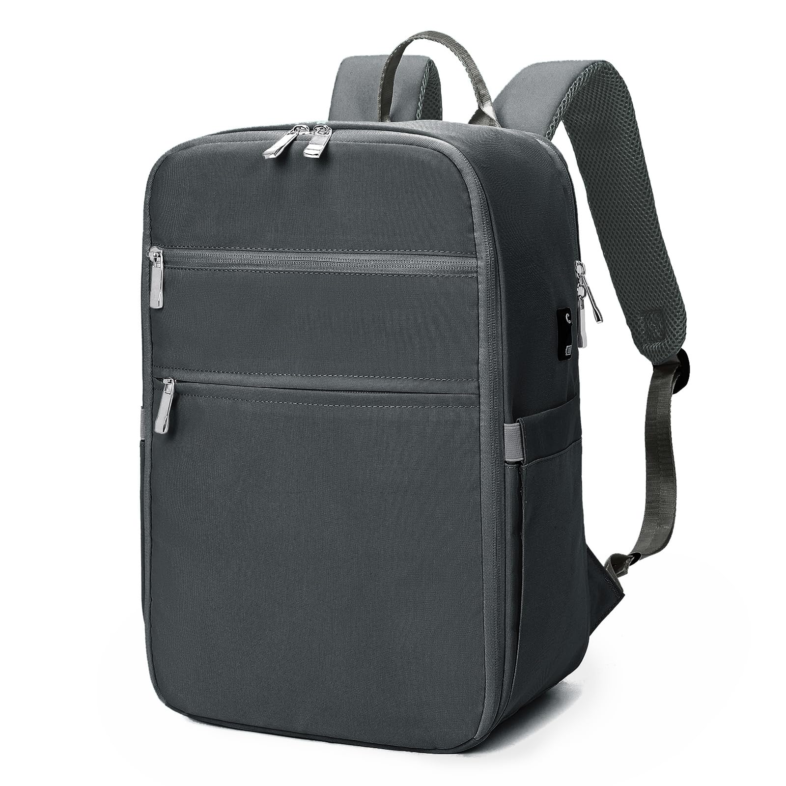 RuoSien Mochila Viaje Cabina Avion 40x20x25,Mochila Cabina Maleta de Cabina Bolsa de Viaje Aplicar para Mochila Ryanair 40x20x25 Con Orificio de Carga USB y Bolsillo Antirrobo (gris oscuro)